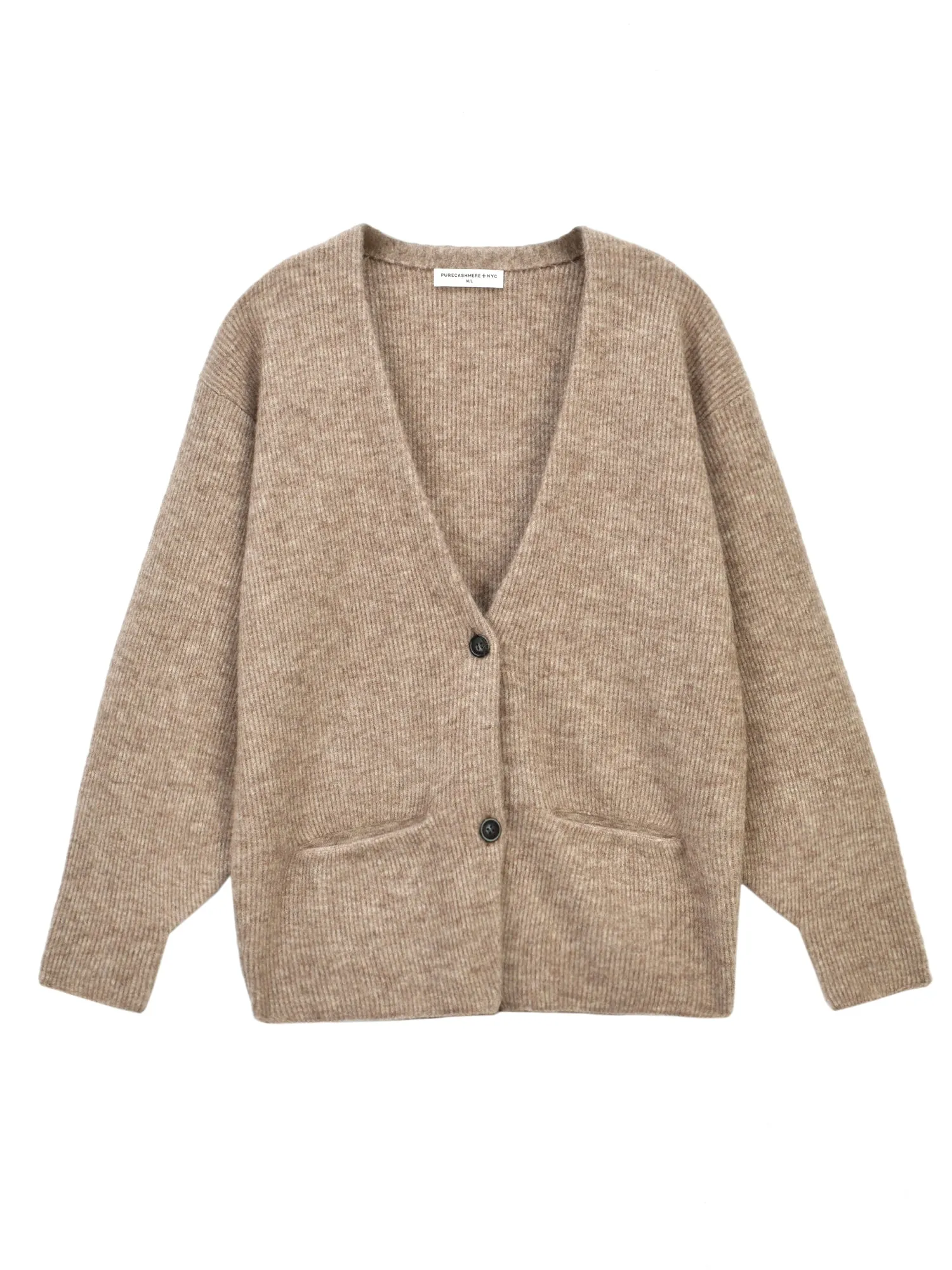 Alpaca Curved Sleeve Cardigan_Beige