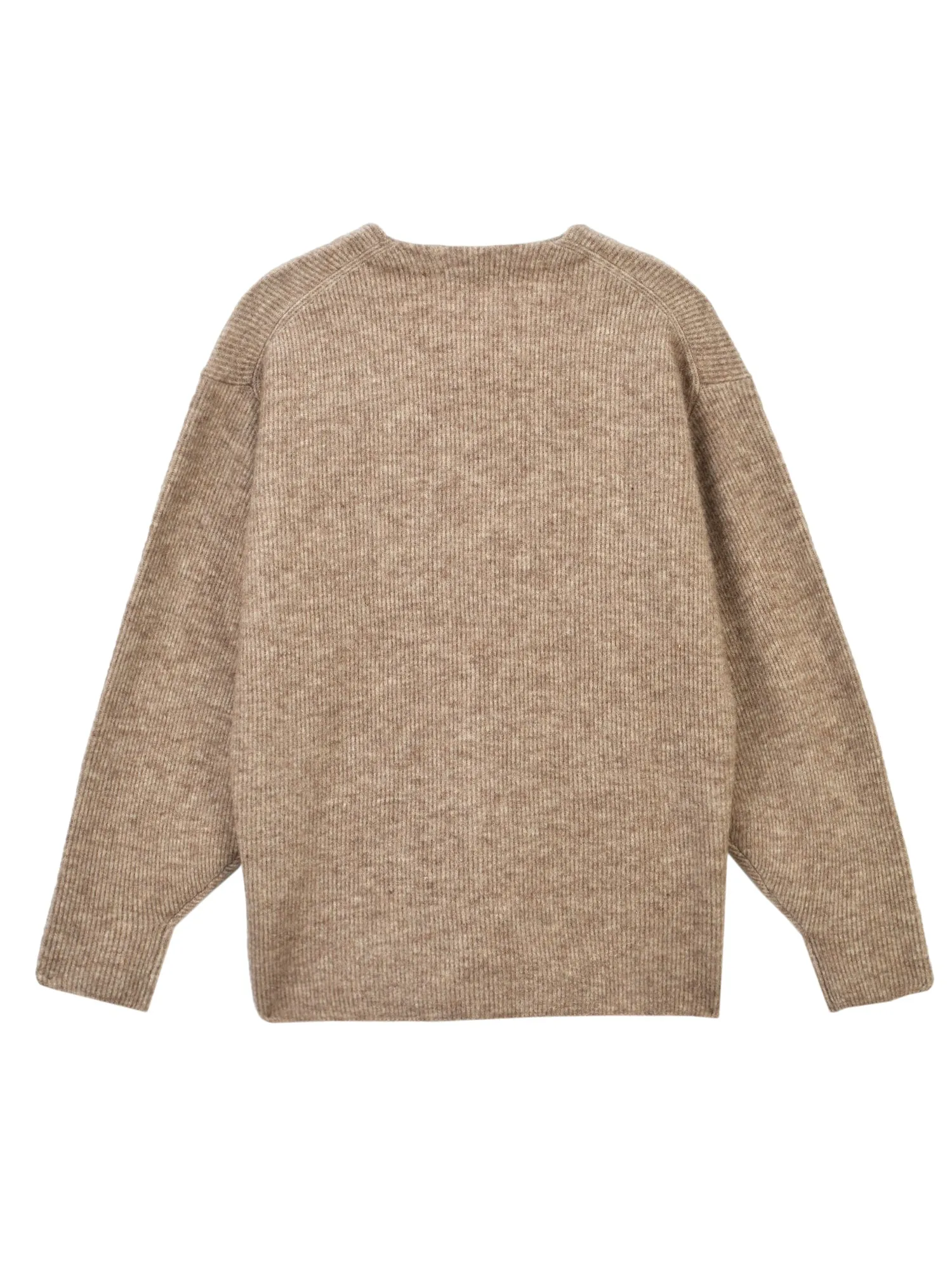Alpaca Curved Sleeve Cardigan_Beige