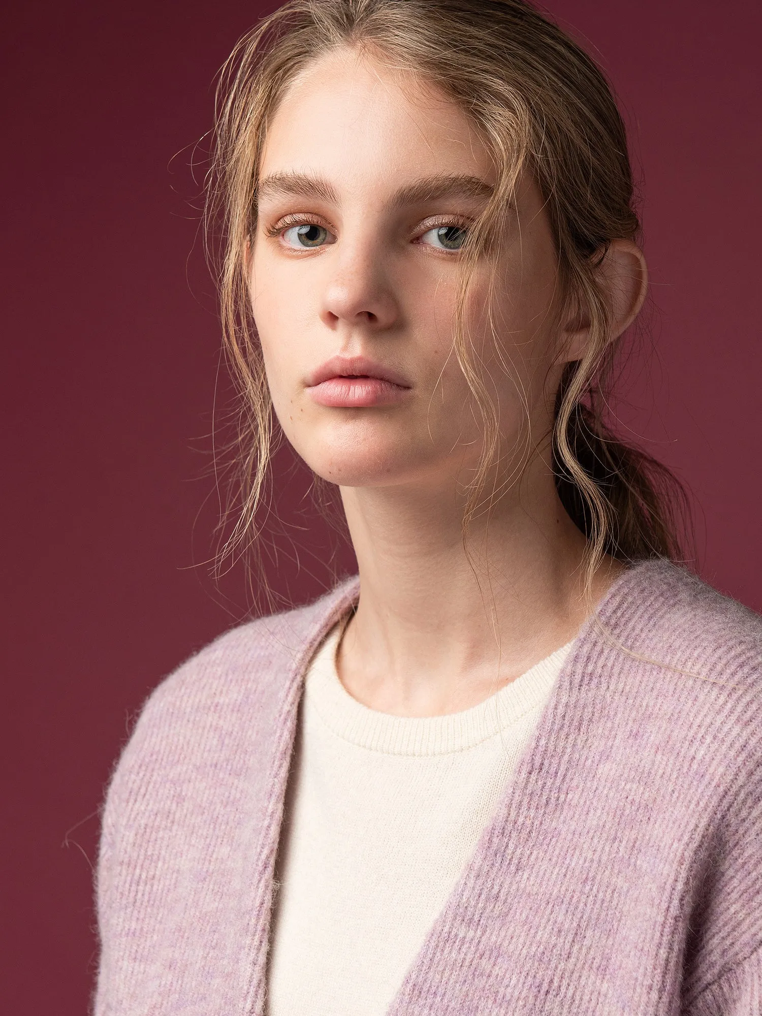 Alpaca Curved Sleeve Cardigan_Light Purple