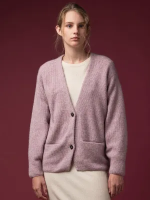 Alpaca Curved Sleeve Cardigan_Light Purple