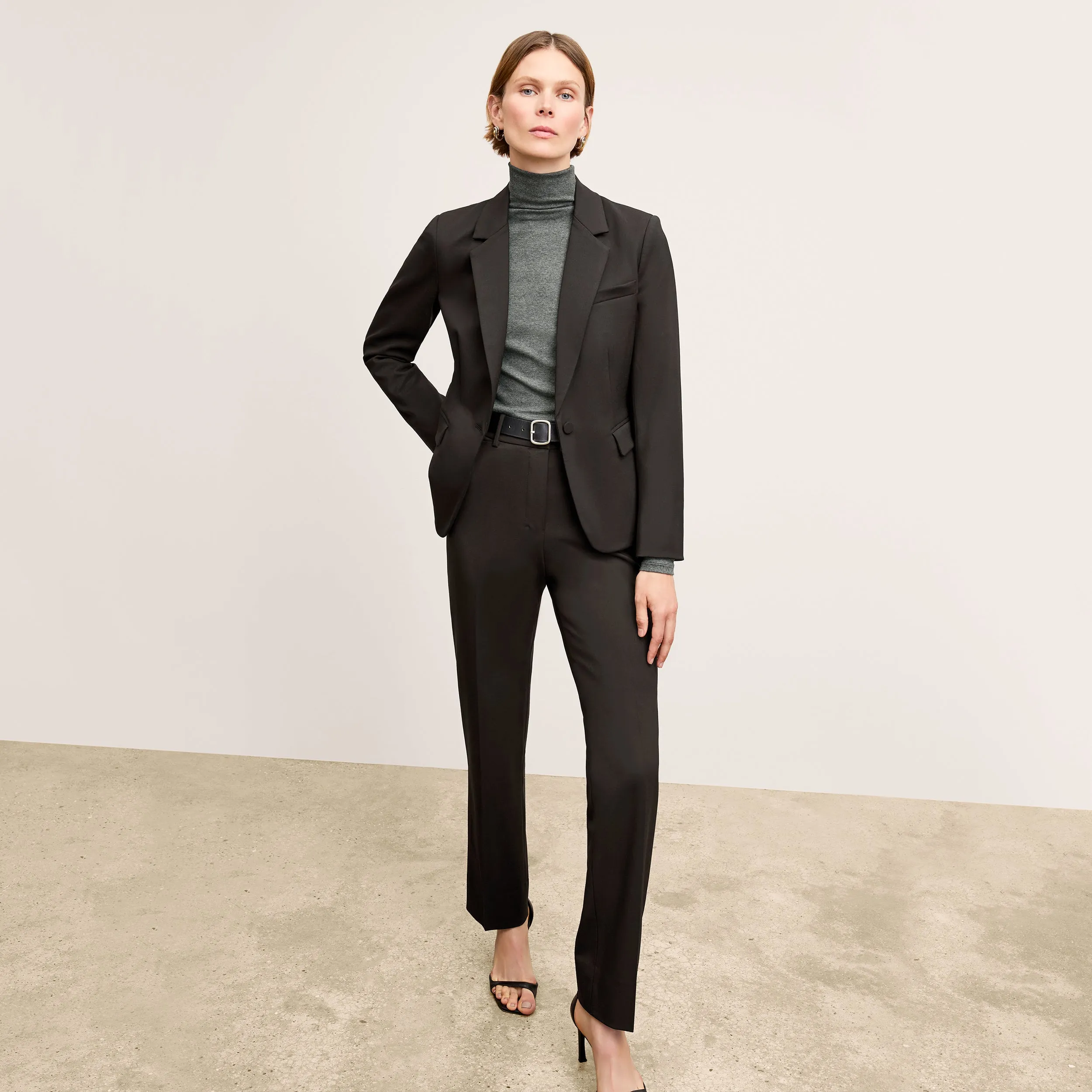 Axam Layering Turtleneck - Organic Ribbed Pima Cotton :: Charcoal