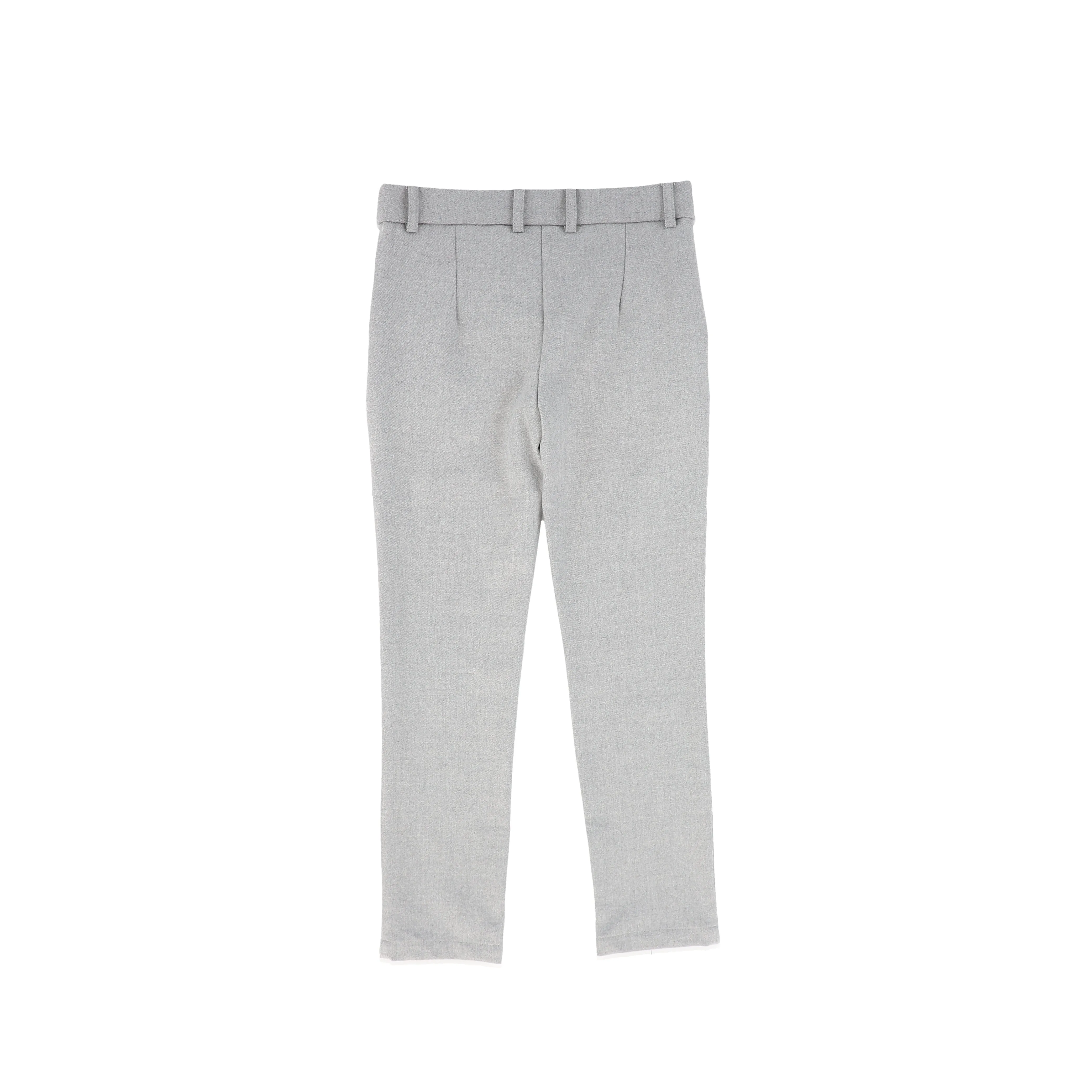 Bamboo Light Grey Wool Slim Pant