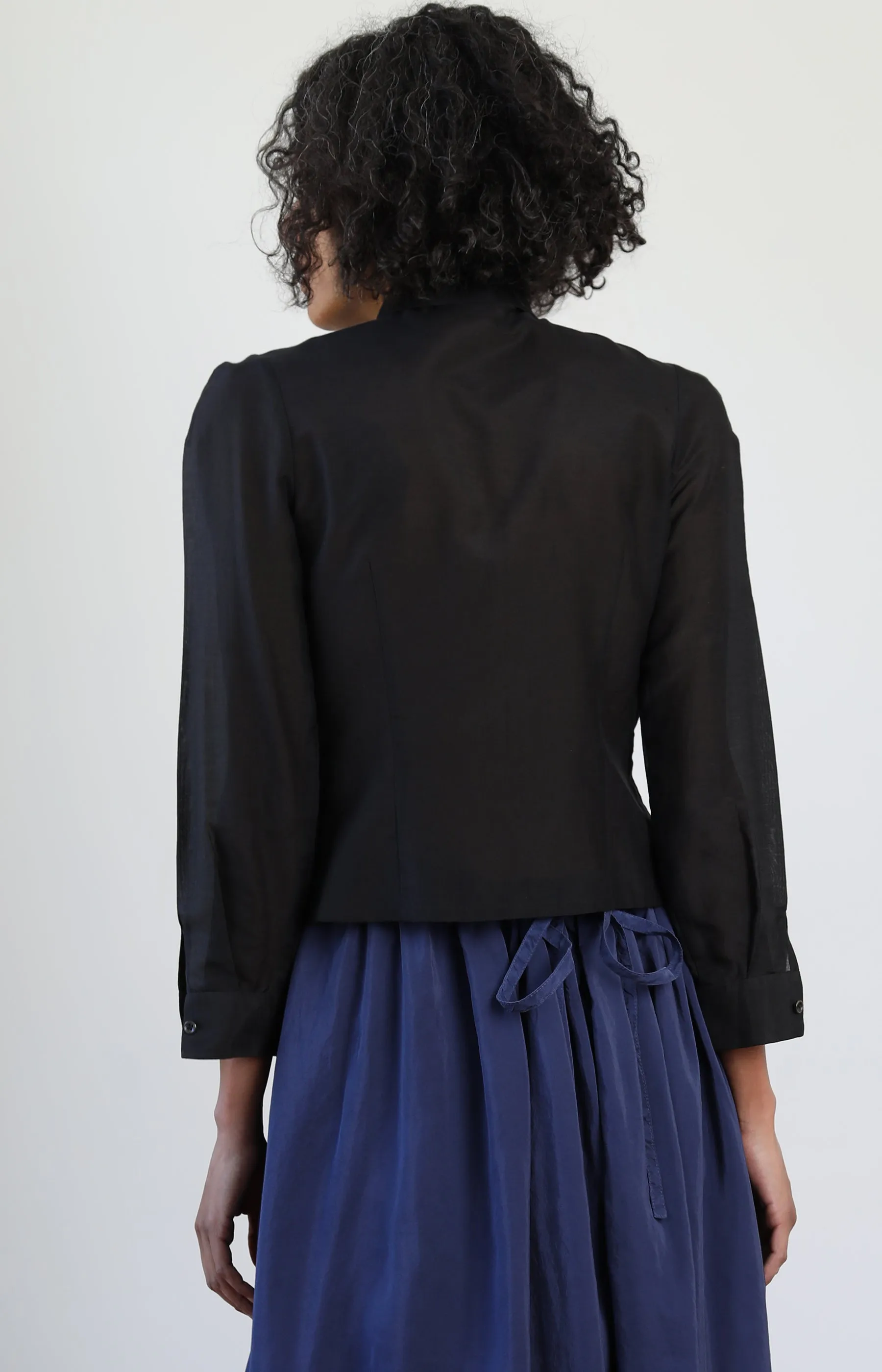 Black Silk Cotton Shirt