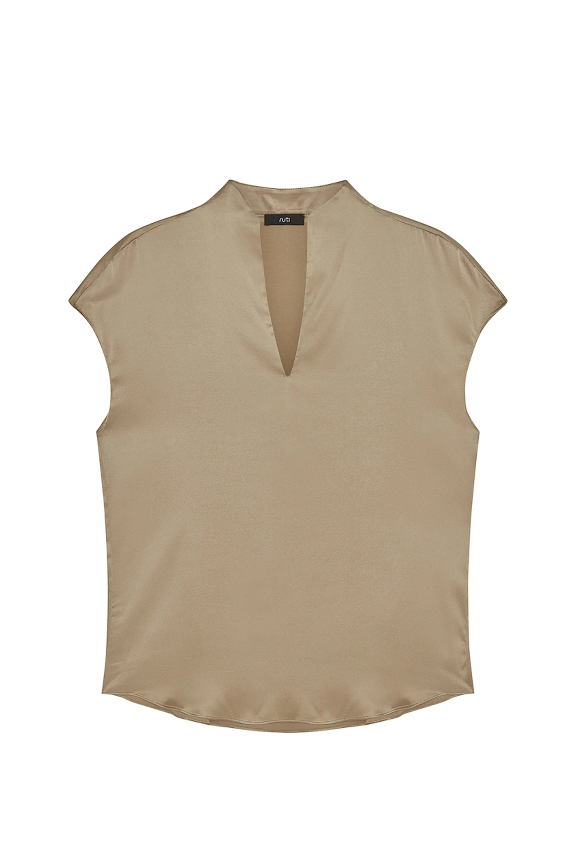 Cap Sleeve Washable Silk Blouse