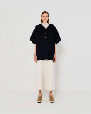 Cashmere Cape with Hood | Navy Blue