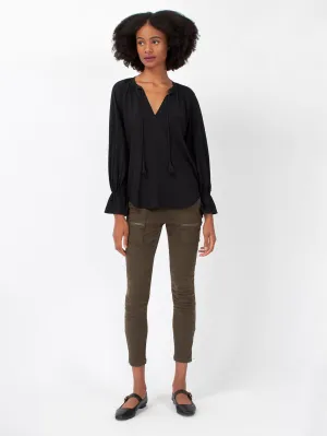Cecarina Silk Top - Caviar