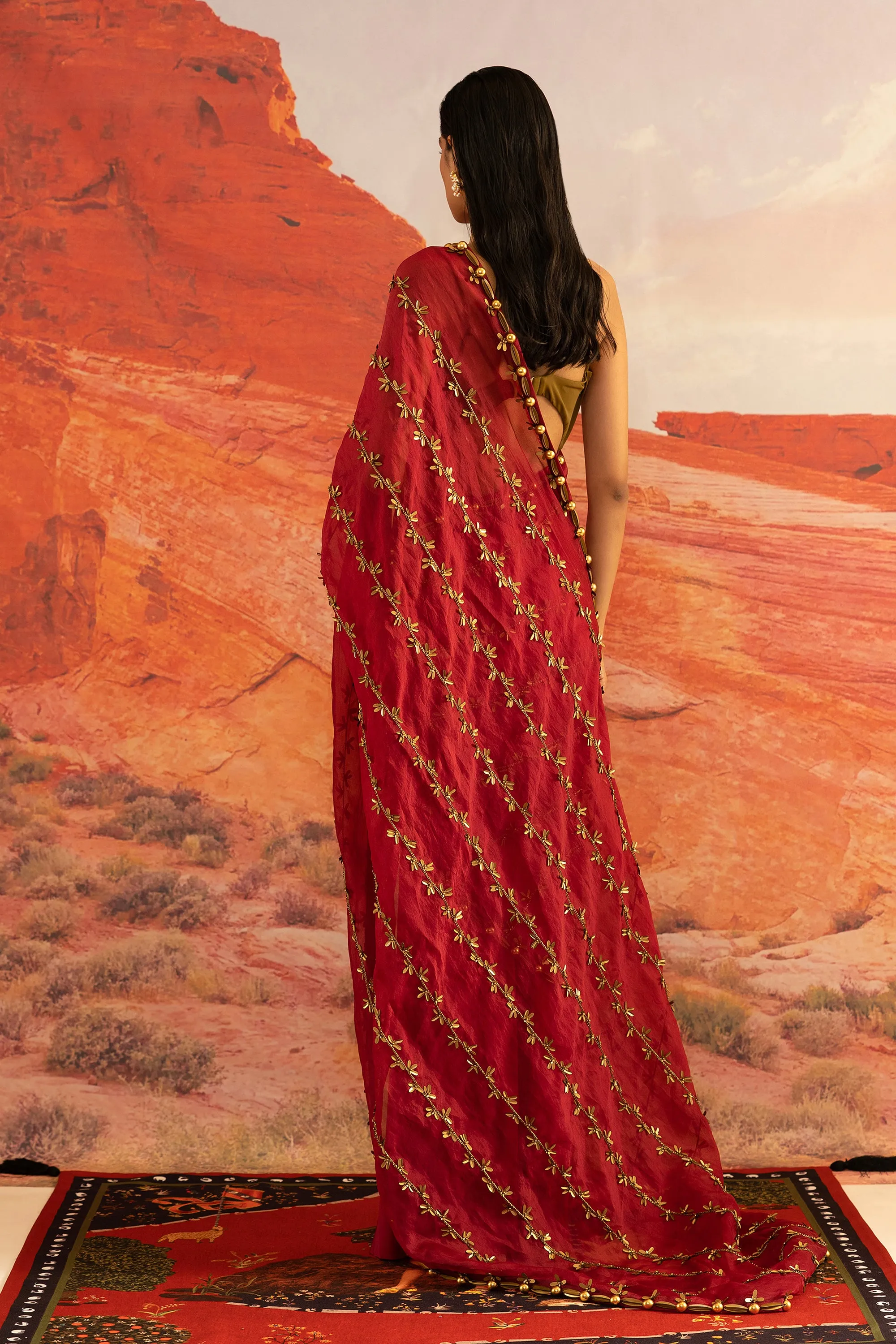 Coccinella Ivy Skein Sheer Tailored Sari