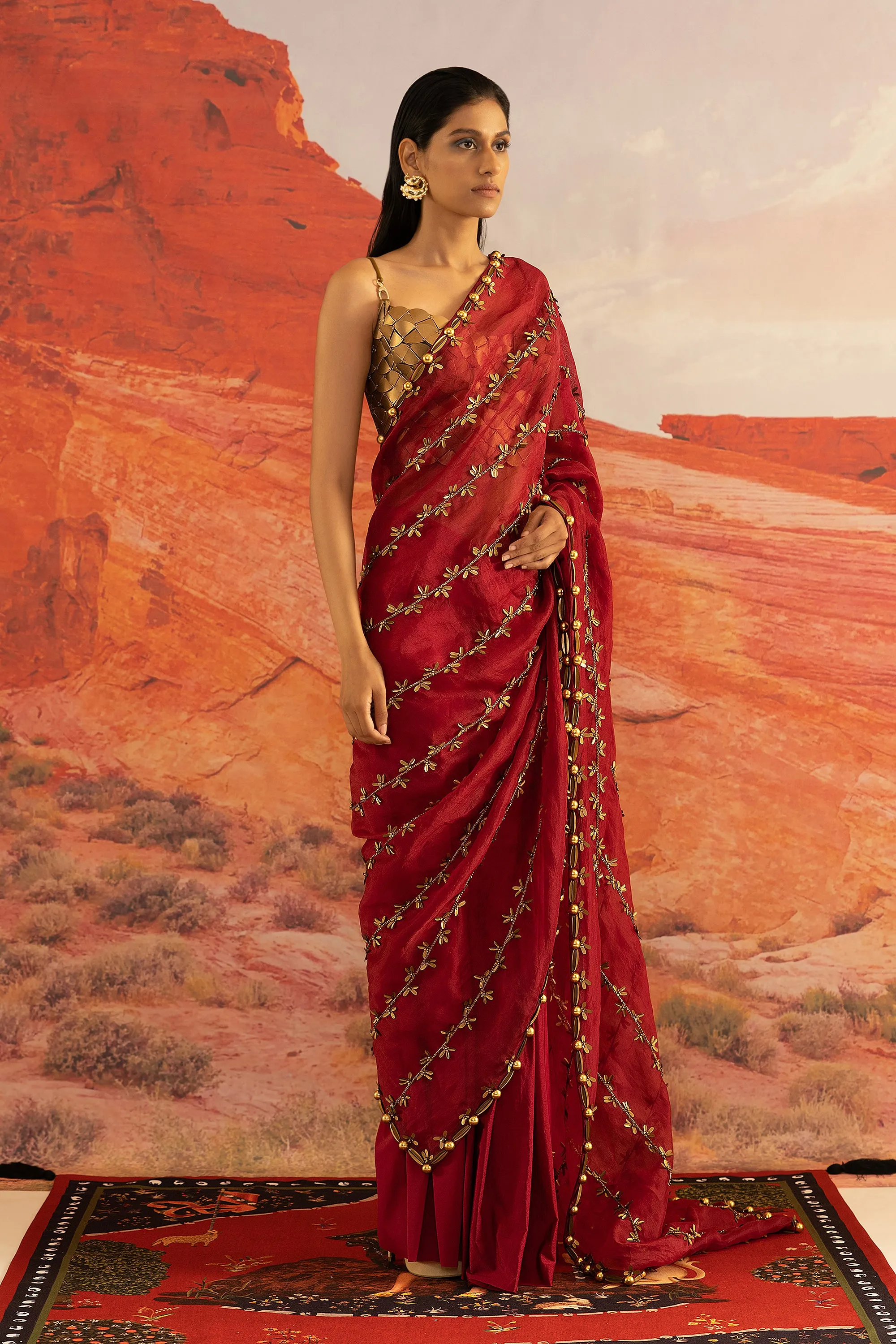 Coccinella Ivy Skein Sheer Tailored Sari