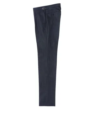 Denim Slacks Side Adjusters Single Pleat