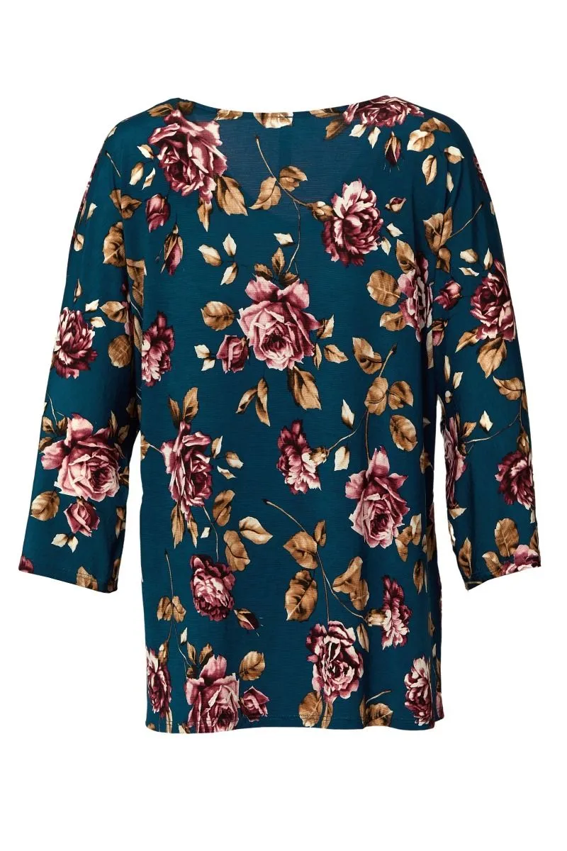 Feeling Hopeful Top - Navy/Mauve