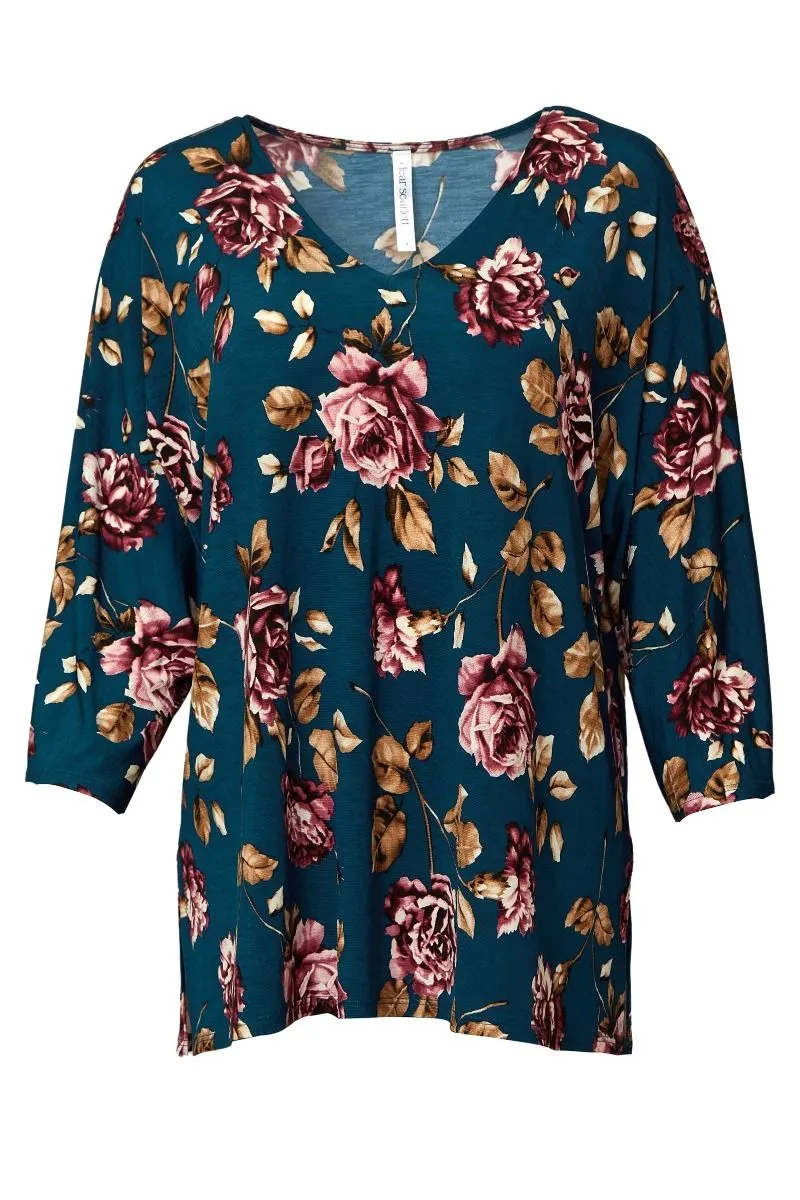 Feeling Hopeful Top - Navy/Mauve