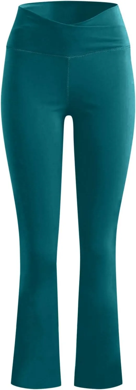 Flare Yoga Pants Womens High Waist Sports Workout Running Straight Leg Pant Plus Size Sexy Fitness Breathable Trousers