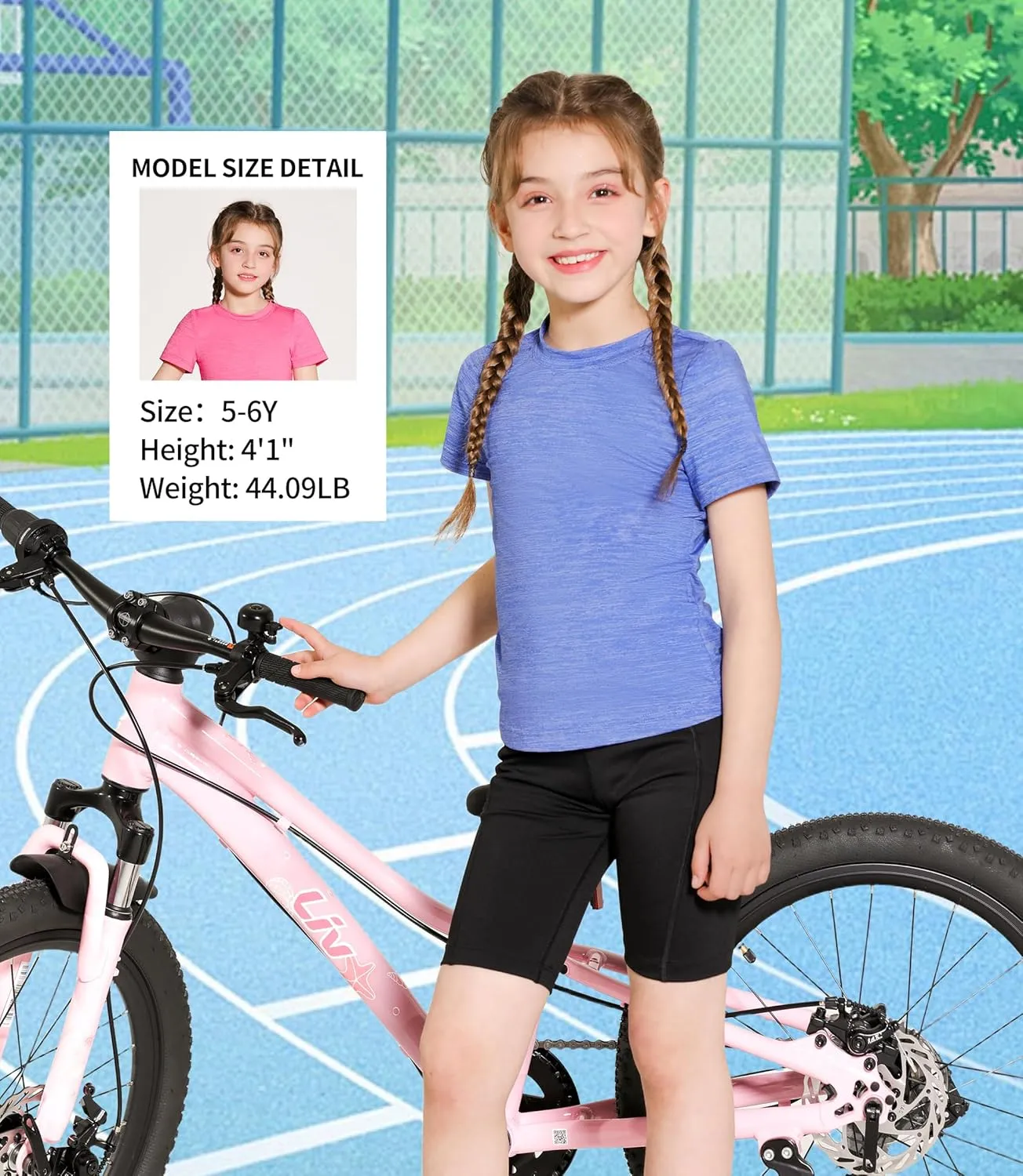 Girls Athletic Shirts Short Sleeve Quick Dry Fit Crew Neck Activewear Summer Tees Tops for Kids Teens 3 Pack