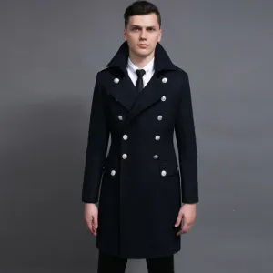 Glenn  Doppelreihiger Retro-Wollmantel fr Herren