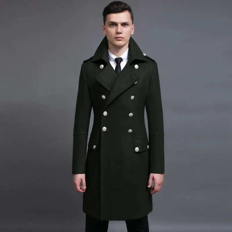 Glenn  Doppelreihiger Retro-Wollmantel fr Herren