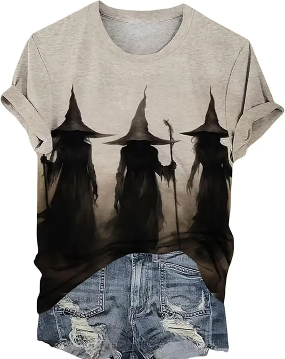 Halloween Sanderson Sisters T Shirt It's Just A Bunch of Hocus Pocus Tees for Women Fall Graphic Shirts Tops