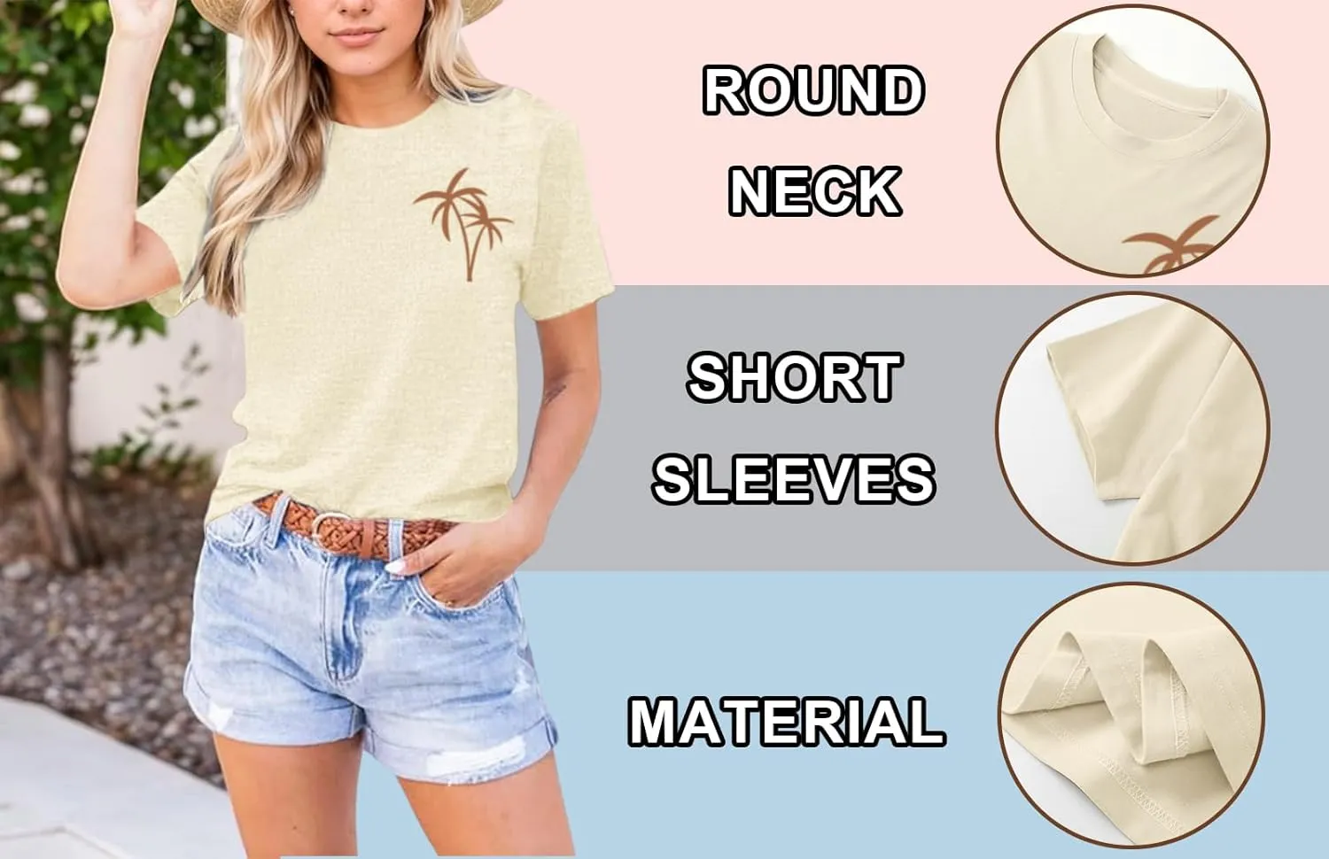 Hawaiian Shirts for Women Beach Hawaii Tropical Shirt Palm Tree Sunshine Graphic Tees Vacation Summer Vibes Tops
