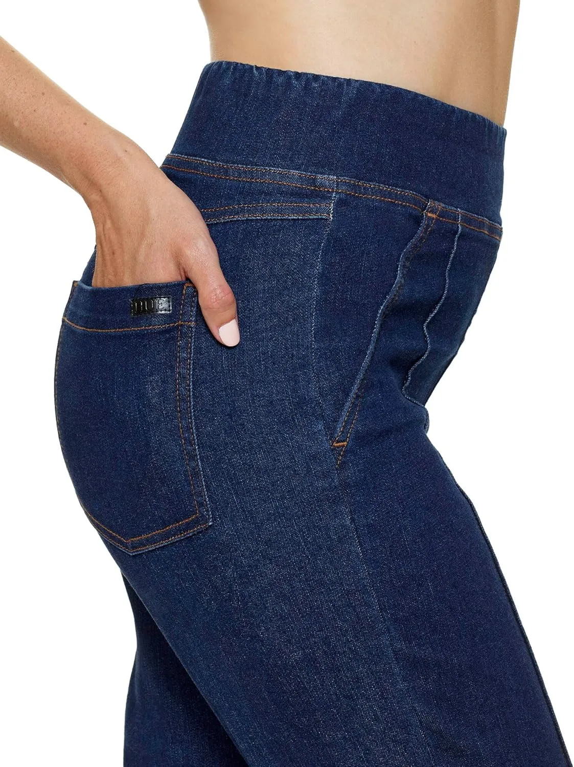 HUE Women's Fashion Jeggings-Cropped Flare, Straight, Bootcut, Wide Denim Leggings