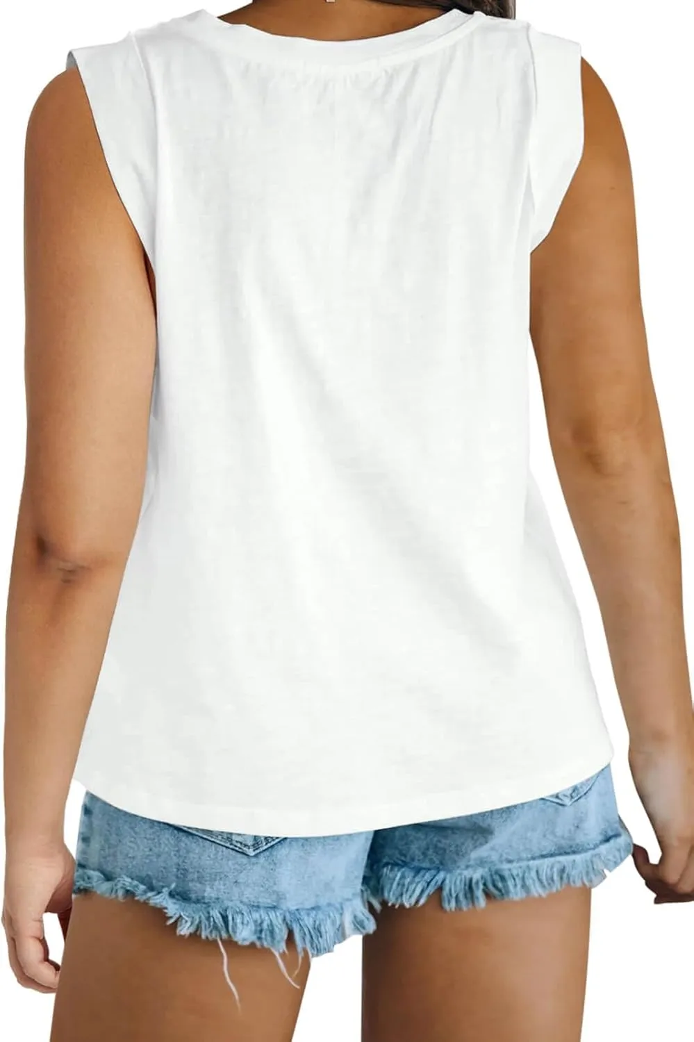 Imily Bela Womens Plus Size Tank Tops Sleeveless Crew Neck Summer Casual Basic Tees Shirts