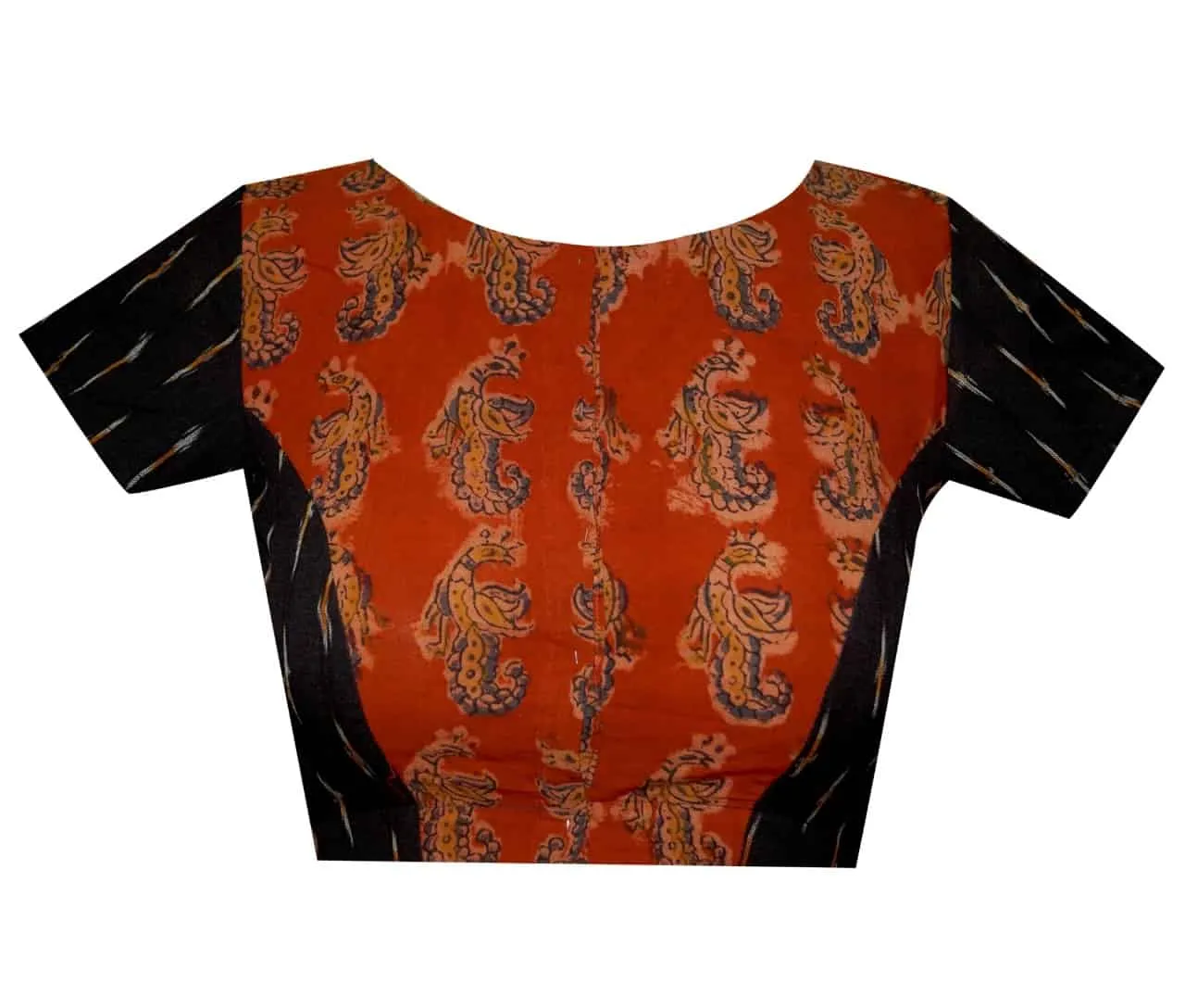 Indiva kalamkari black cotton blouse -42