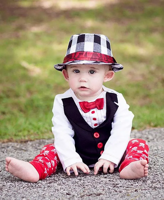 Jacob Black/White Plaid Fedora
