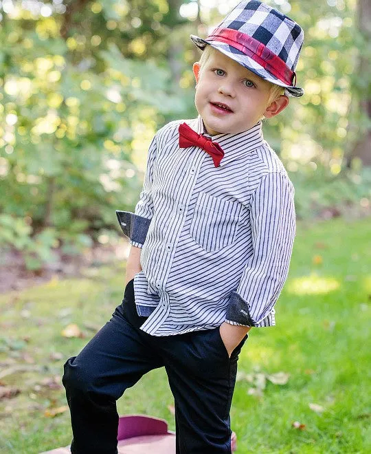 Jacob Black/White Plaid Fedora