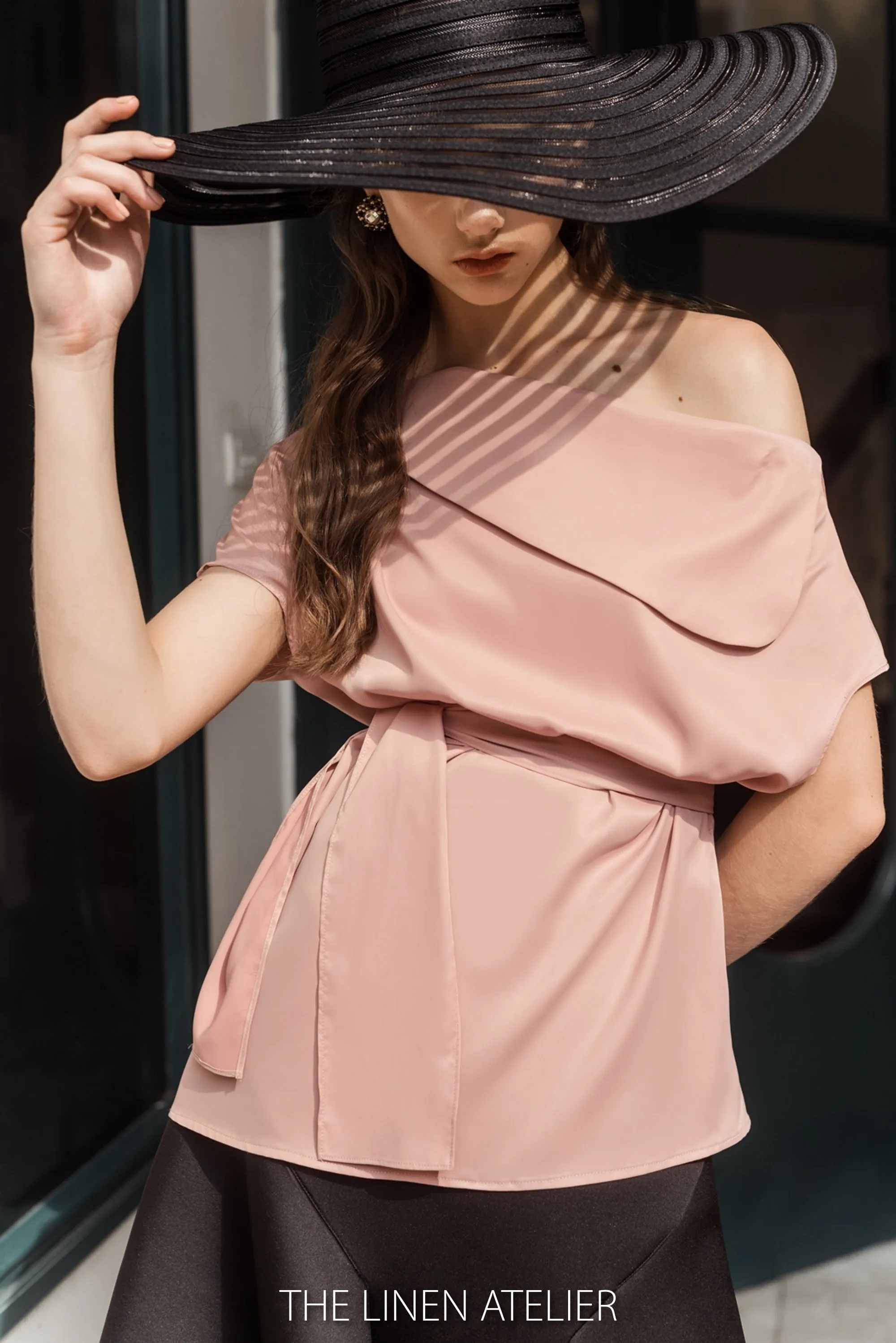 JENNIFER One Shoulder Short Sleeves Blouse