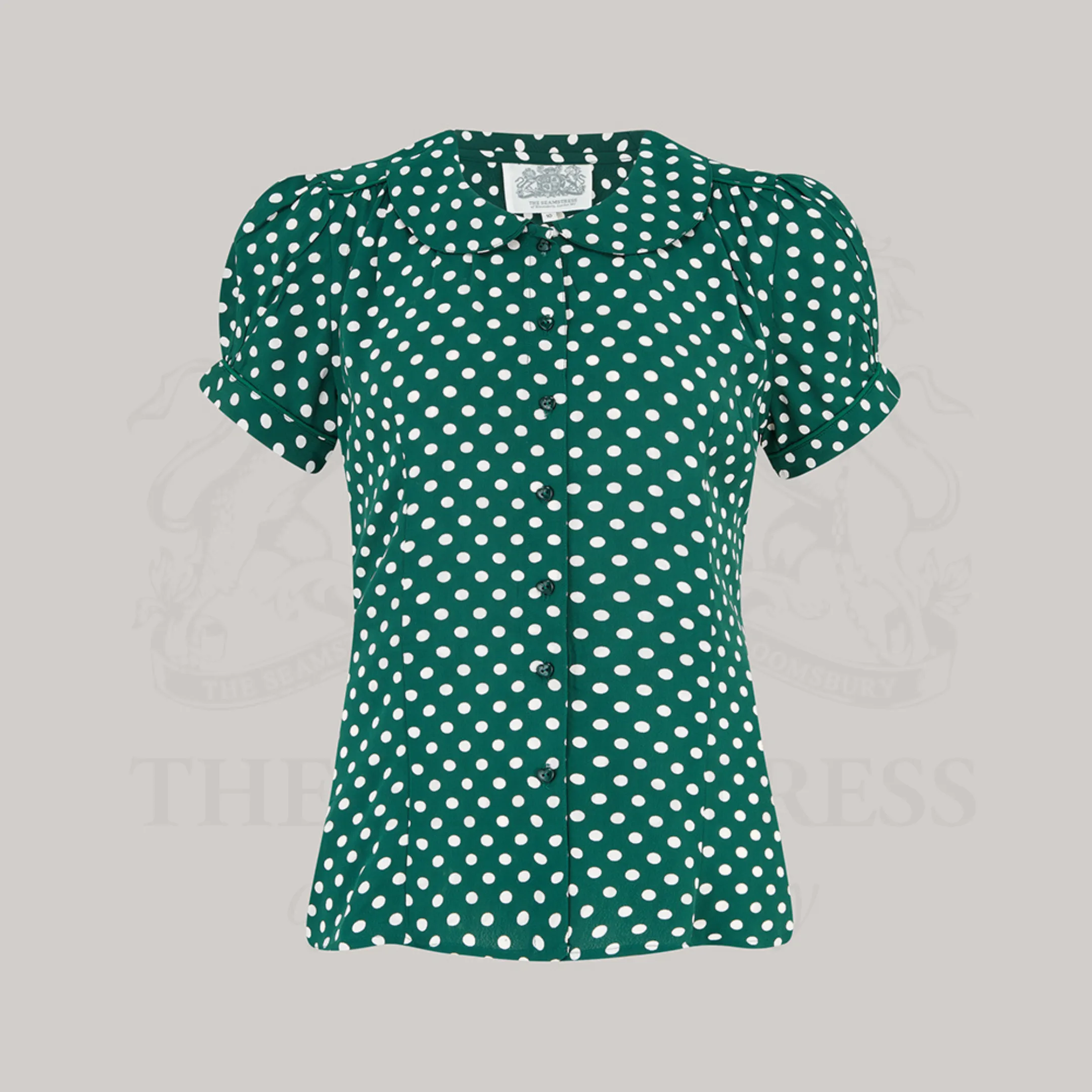 Jive Blouse in Green Polka