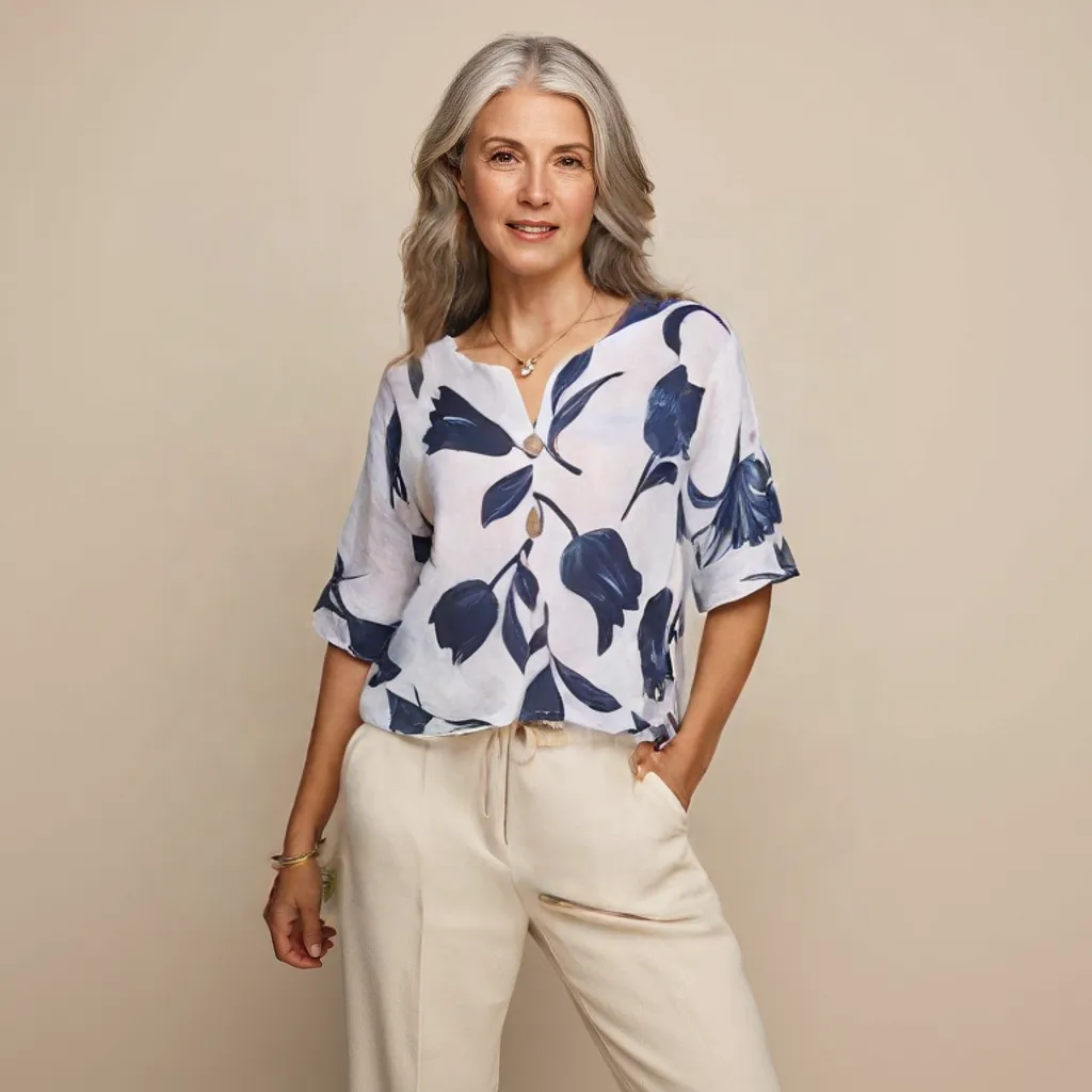 Lara | Floral V-Neck Blouse