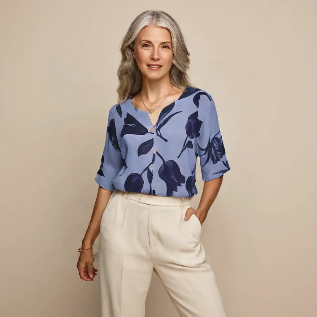 Lara | Floral V-Neck Blouse