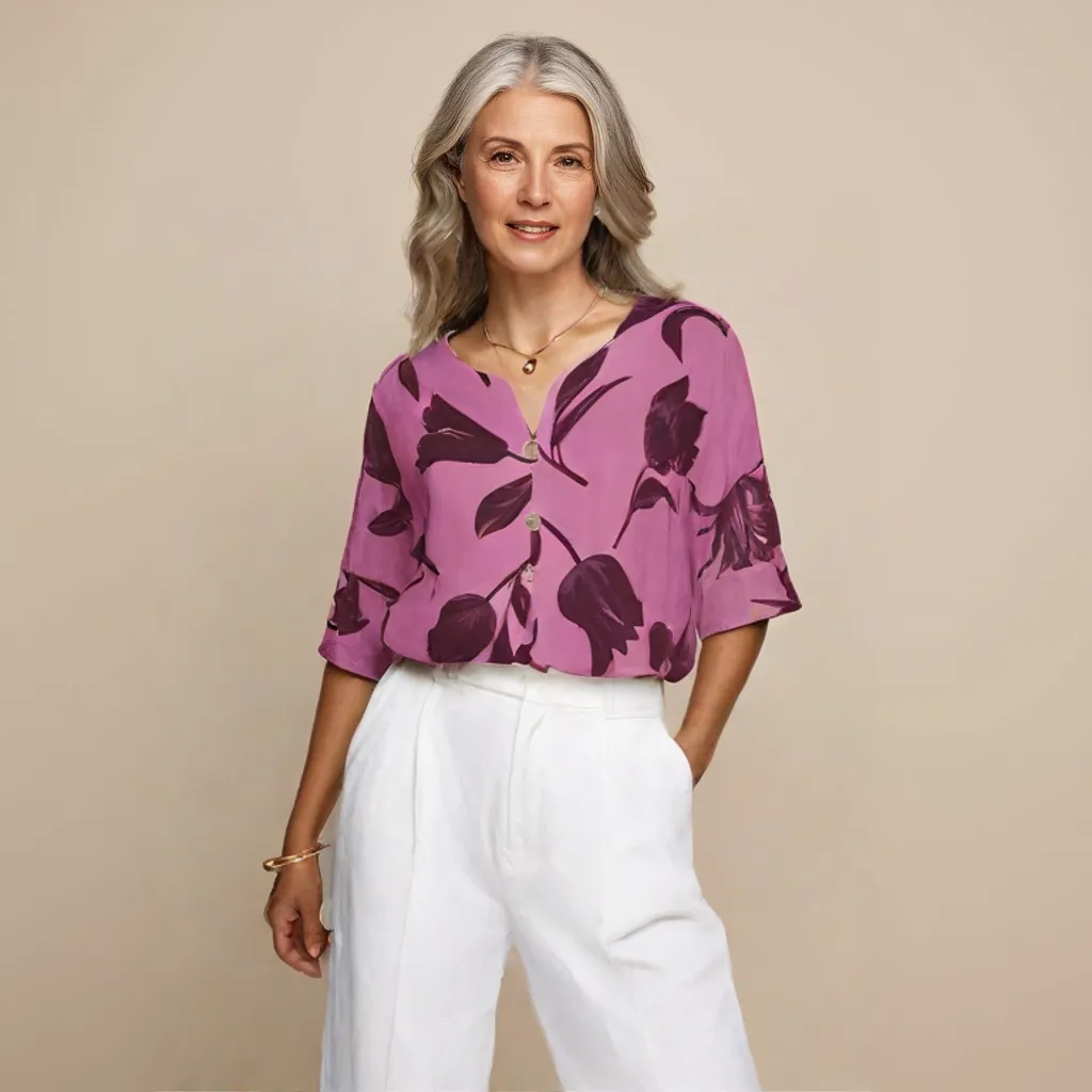 Lara | Floral V-Neck Blouse