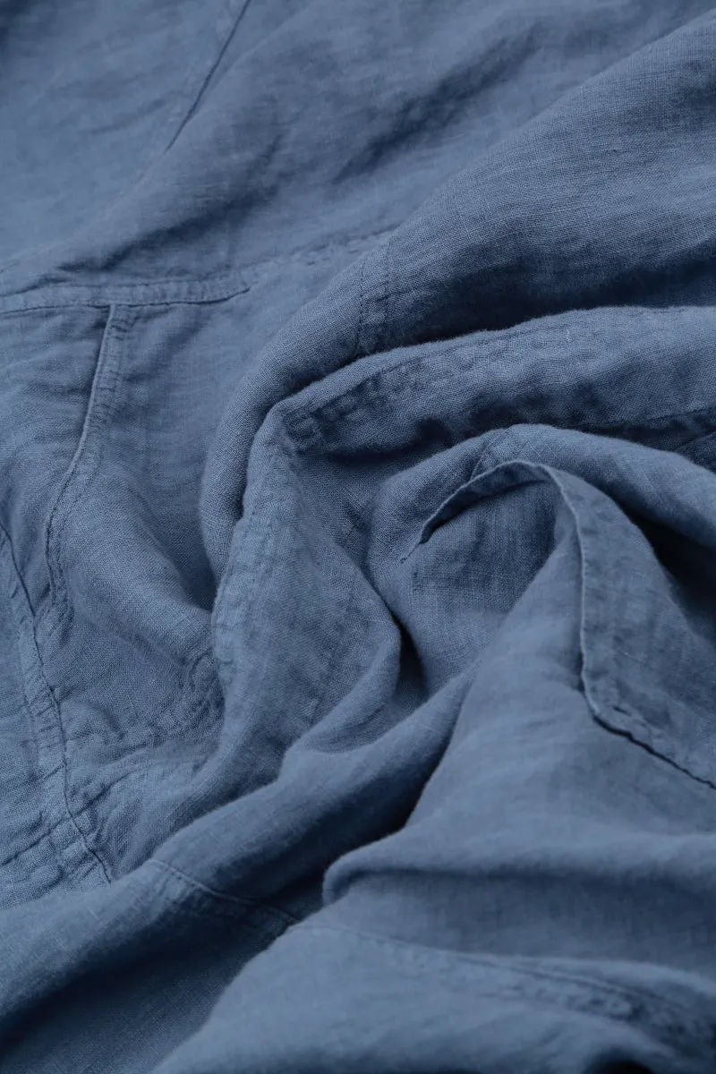 Layered Blue Nova Gauze Linen Blouse