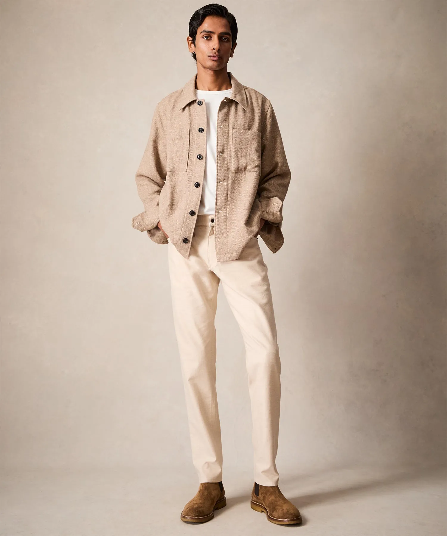 Linen-Wool Shirt Jacket