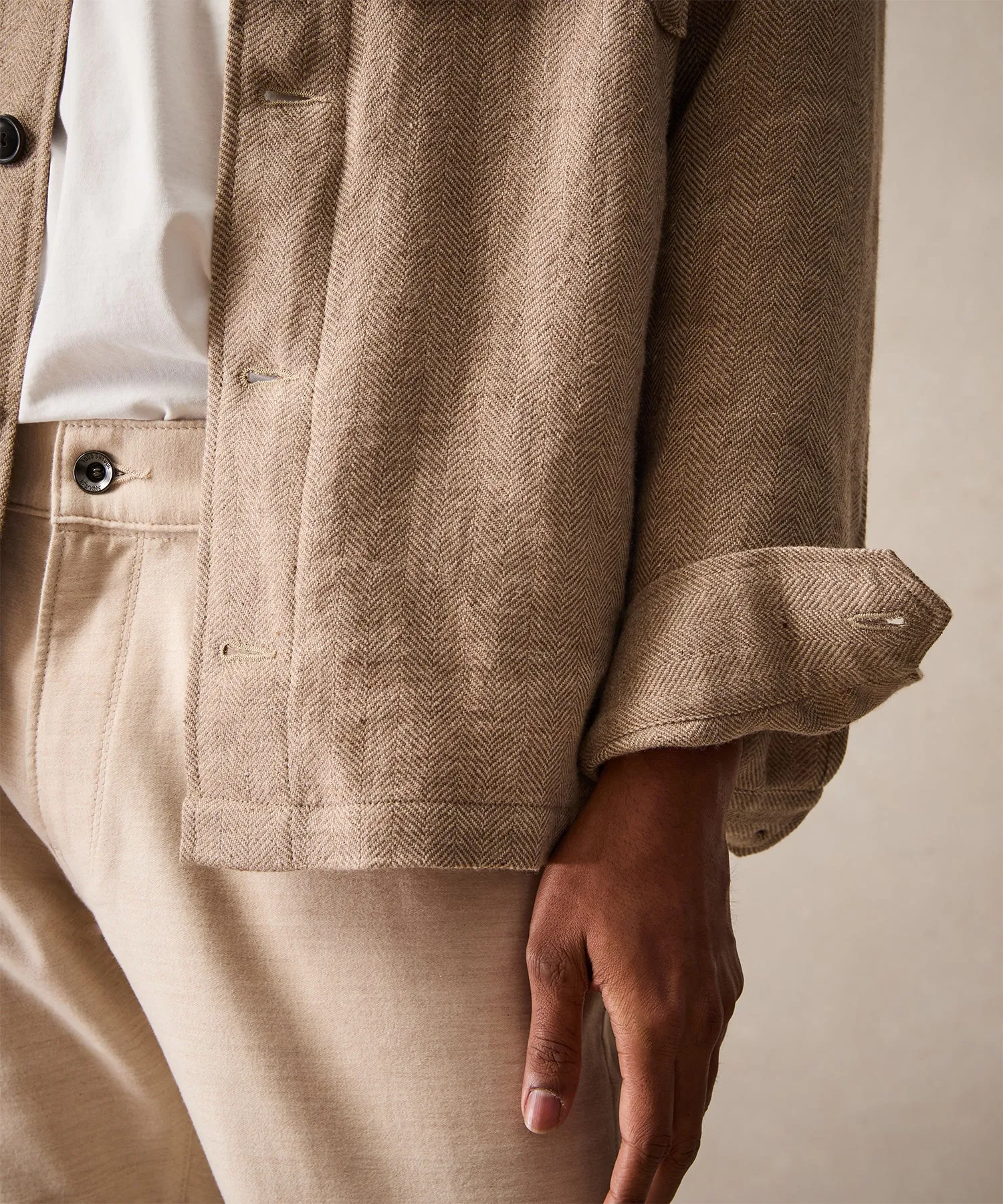 Linen-Wool Shirt Jacket