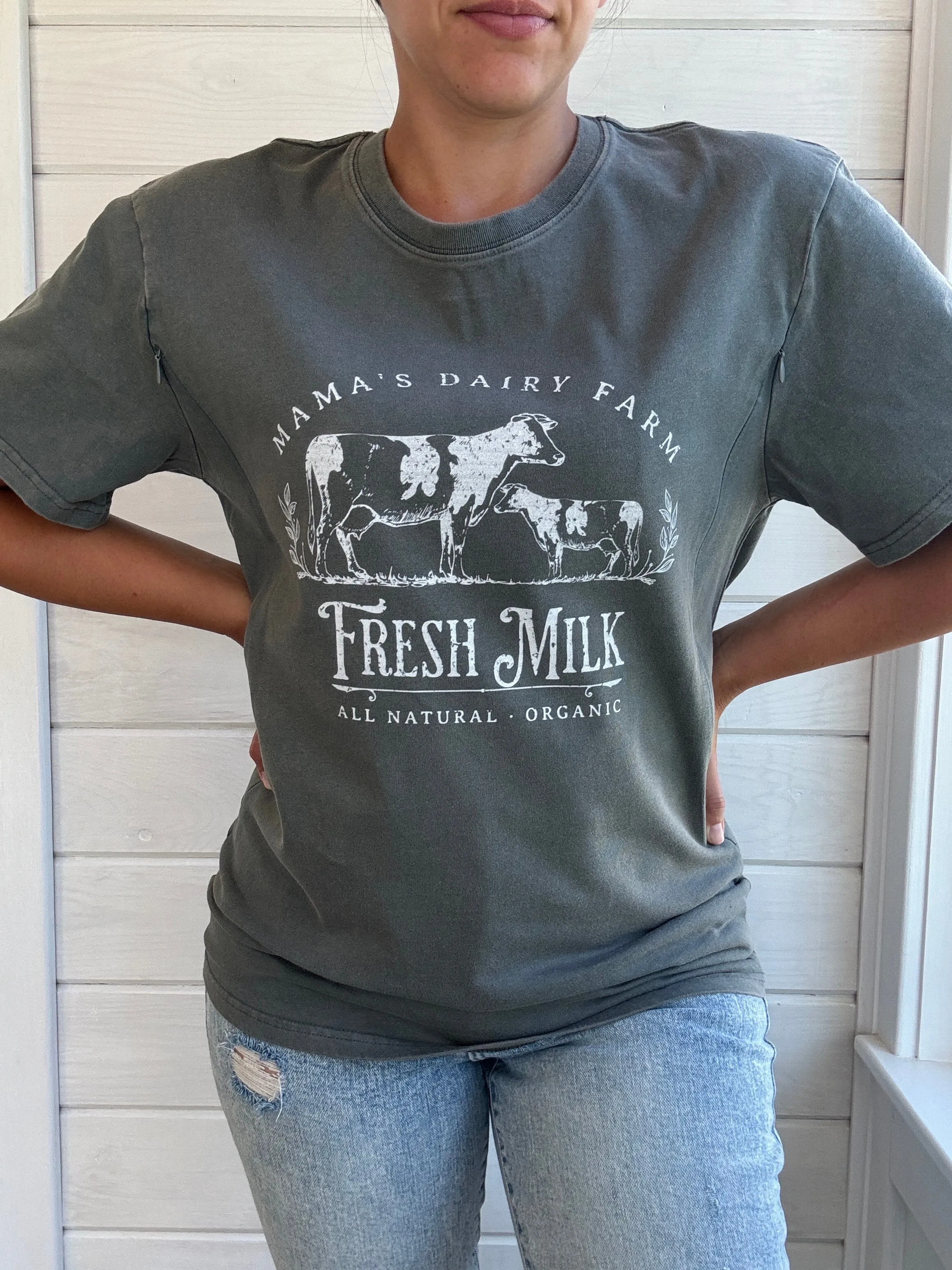 Mama's Dairy Farm Acid Wash T-Shirt