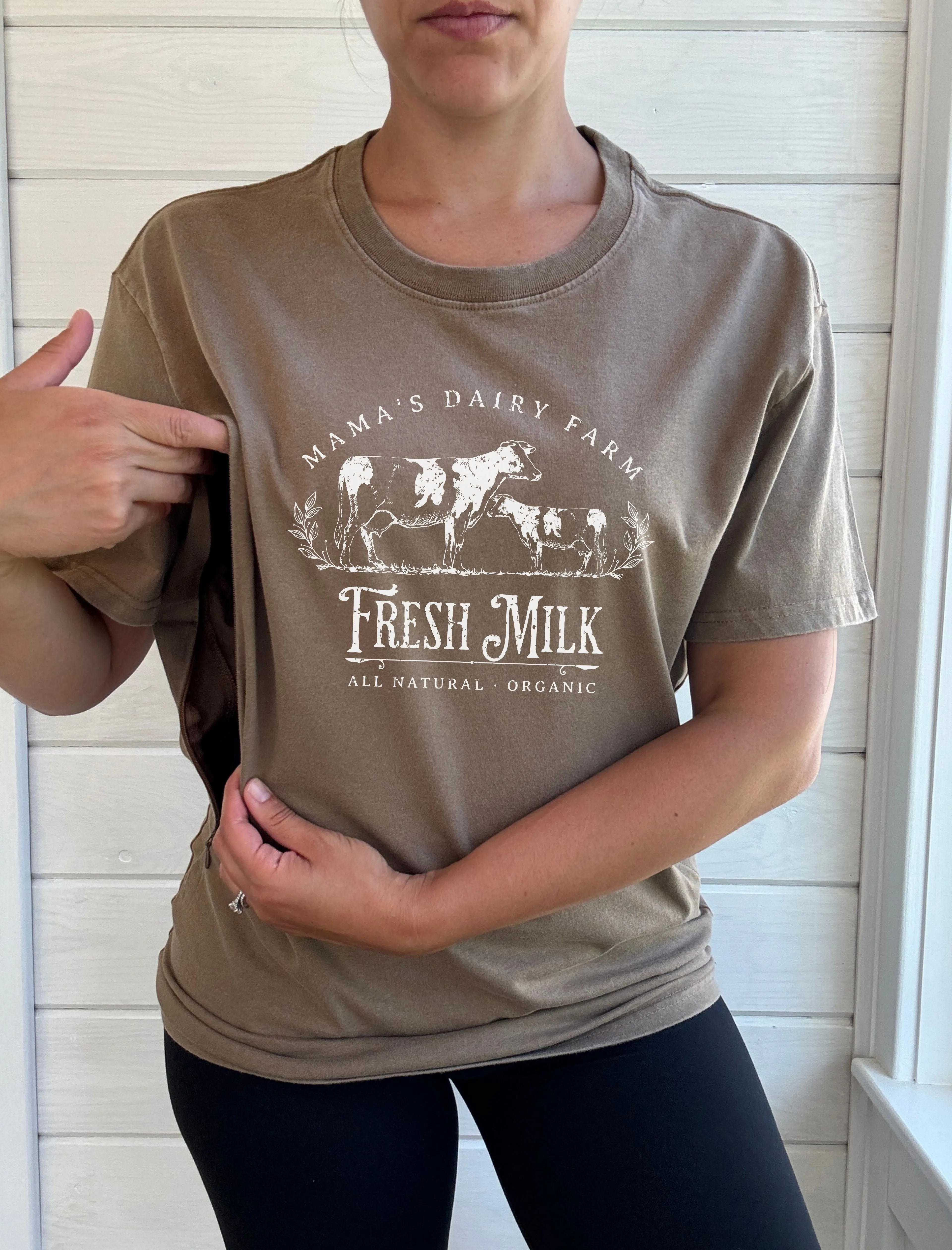 Mama's Dairy Farm Acid Wash T-Shirt