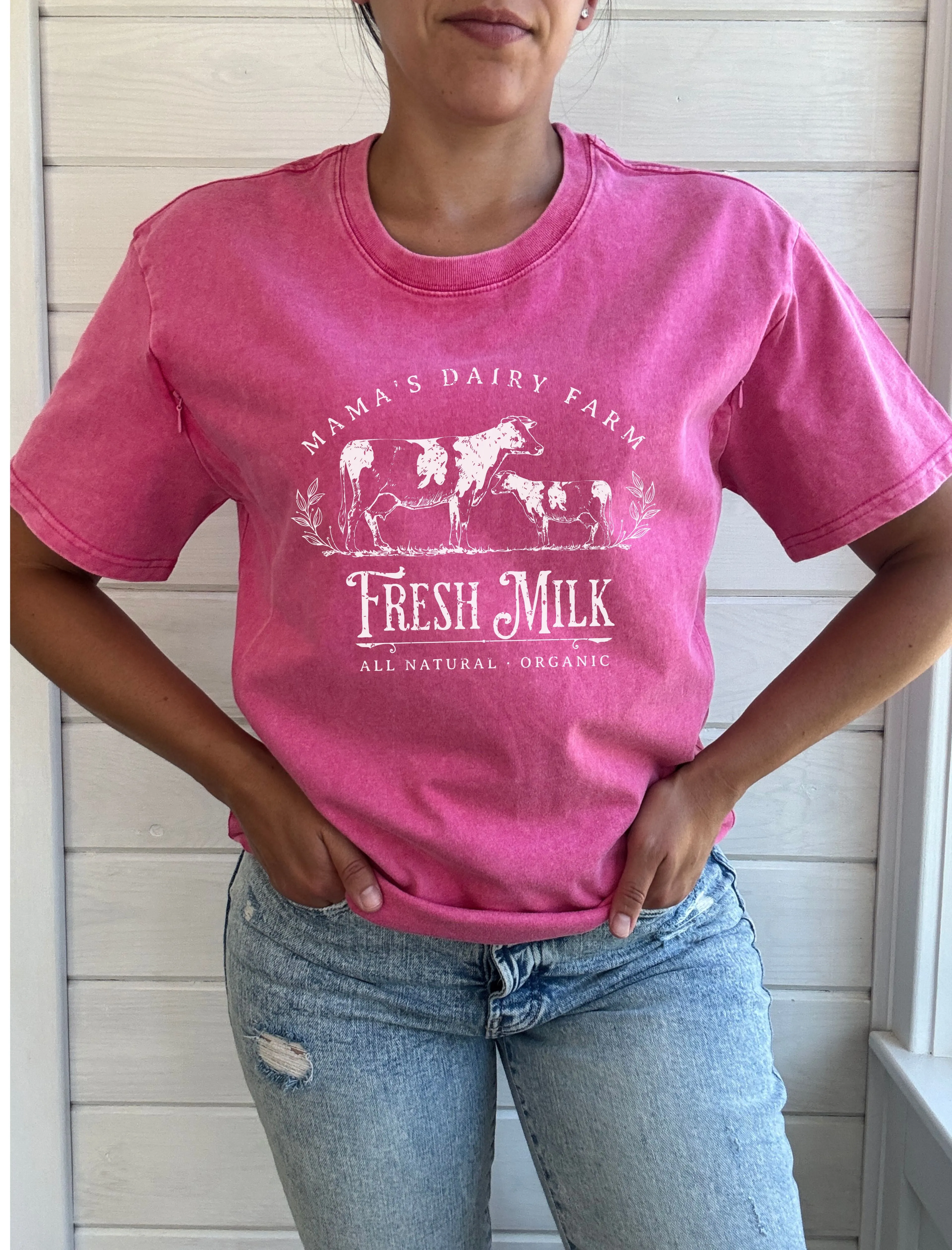 Mama's Dairy Farm Acid Wash T-Shirt