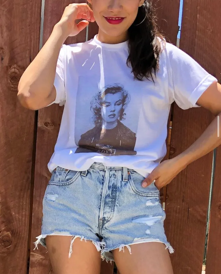 Marilyn Monroe Retro Vintage Graphic Design T-shirt