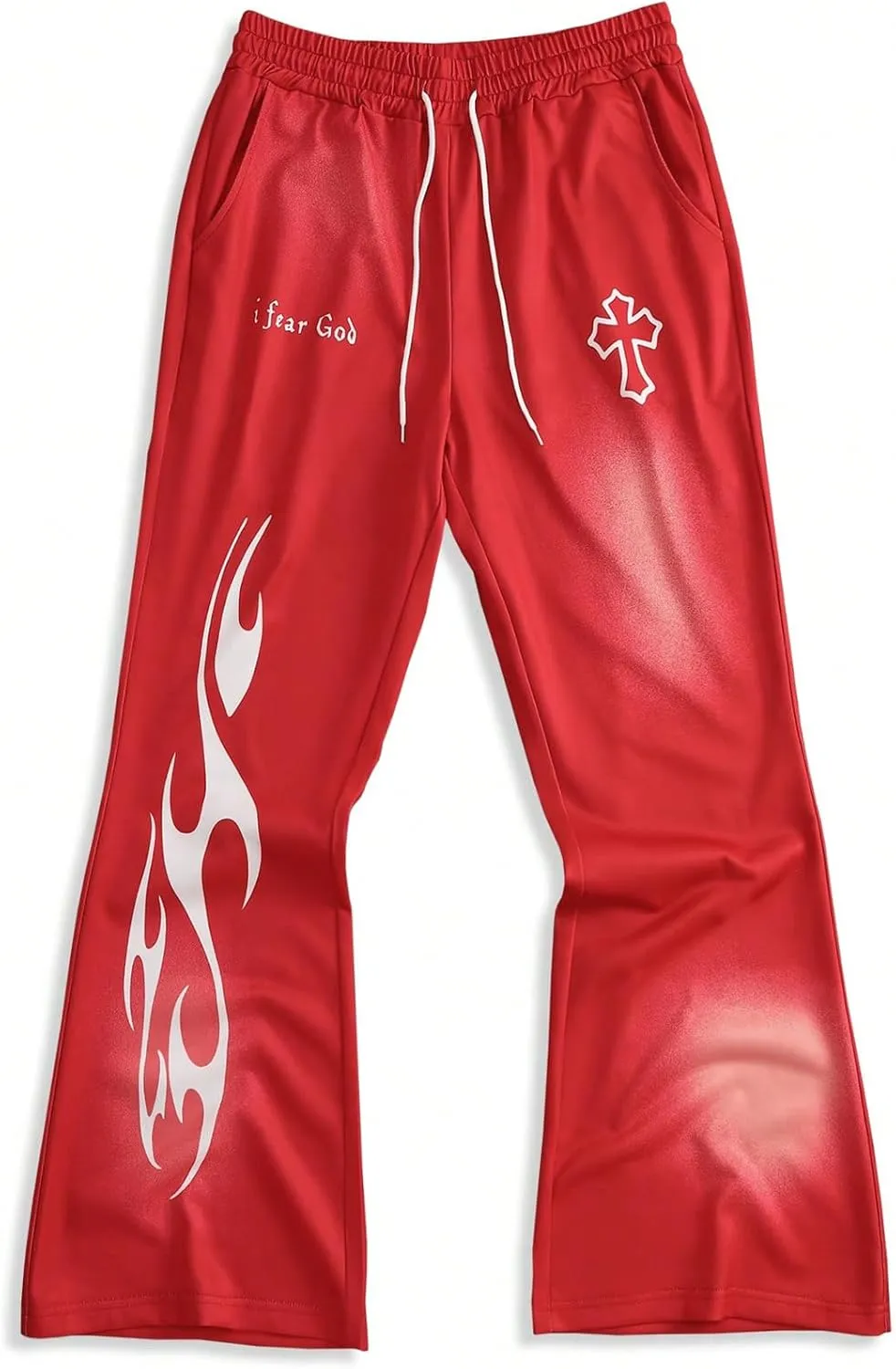 Men's 2 Piece Outfits Short Sleeve Letter Graphic Tees and Drawstring Flared Sweatpants Tracksuits Set