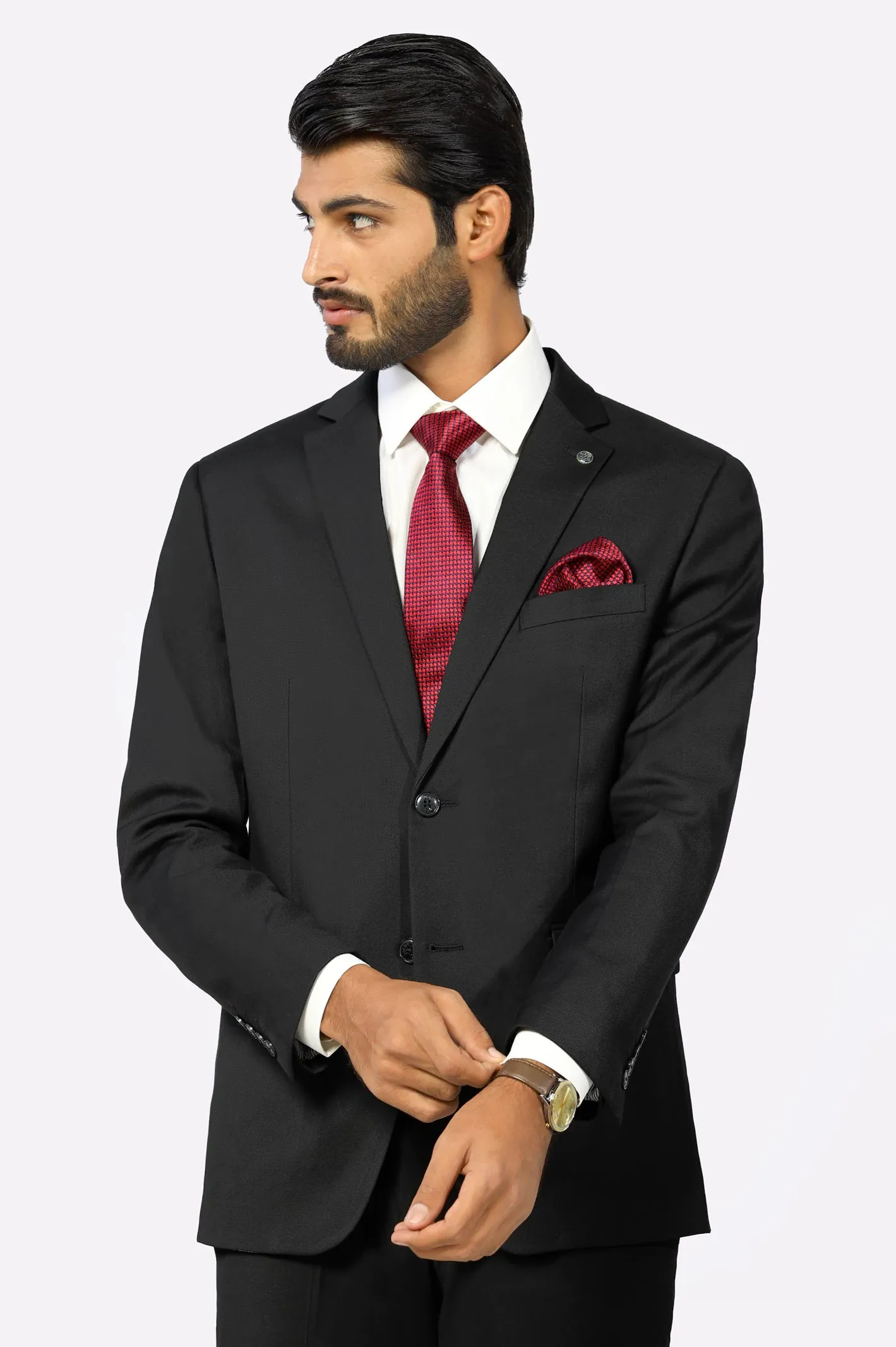 Mens 2PC Black Formal Suit