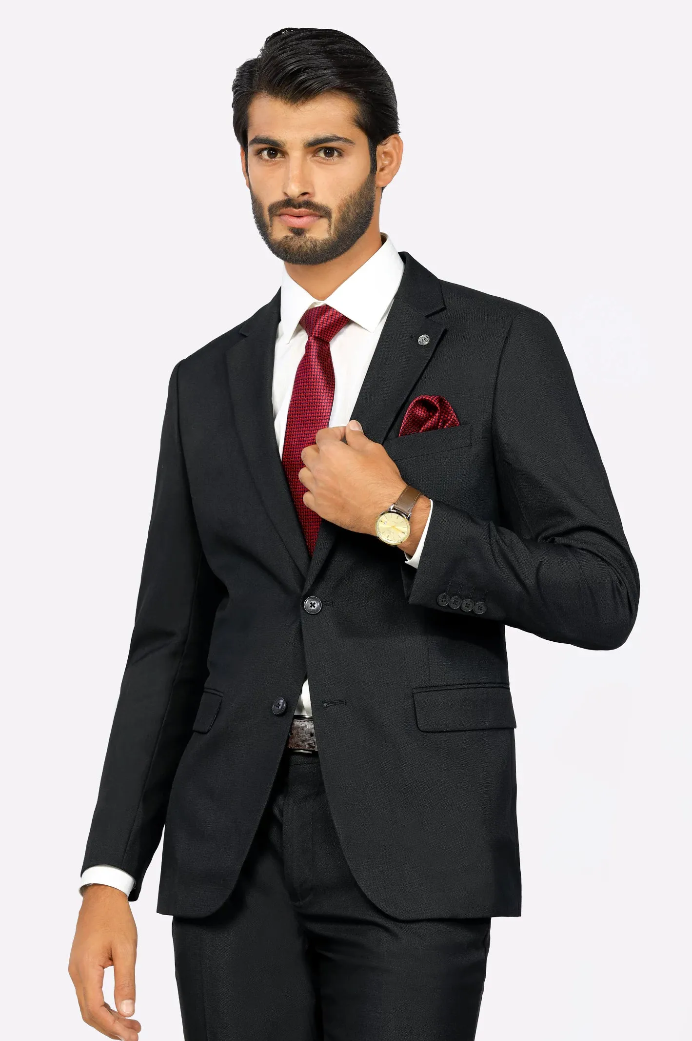 Mens 2PC Black Formal Suit