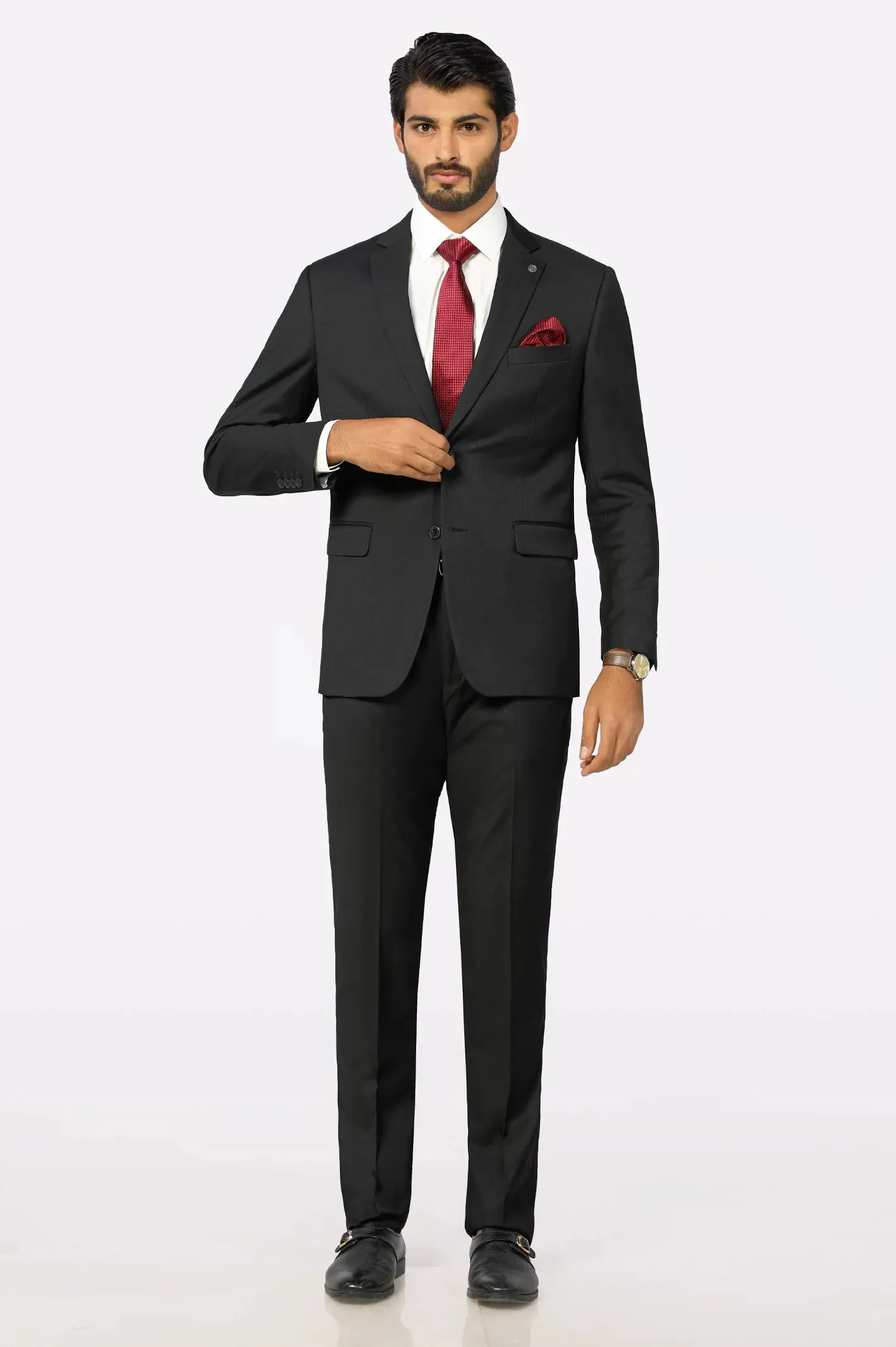 Mens 2PC Black Formal Suit