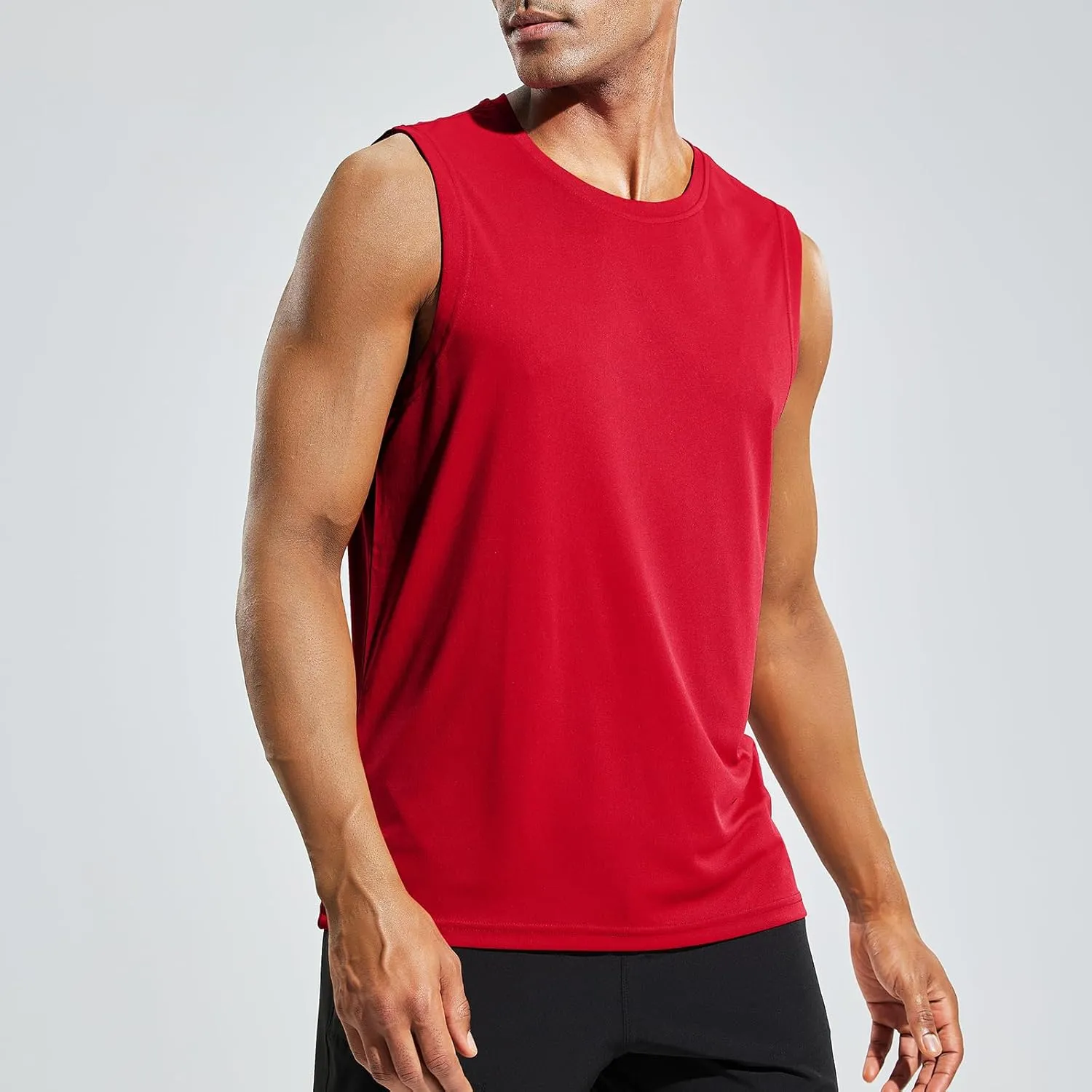 MIER Men's Workout Tank Tops UPF 50  Swim Shirts Quick Dry Running Sleeveless UV Protection Muscle Tees