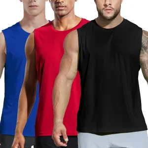 MIER Men's Workout Tank Tops UPF 50  Swim Shirts Quick Dry Running Sleeveless UV Protection Muscle Tees
