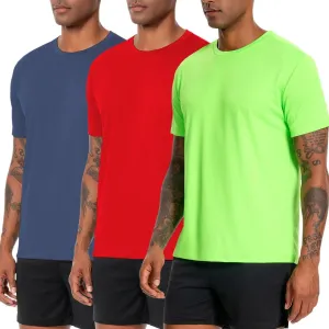Nutria Workout Shirts for Men Quick Dry 3 Pack Short Sleeve Gym Athletic Running Tees Moisture Wicking Breathable Cool U18