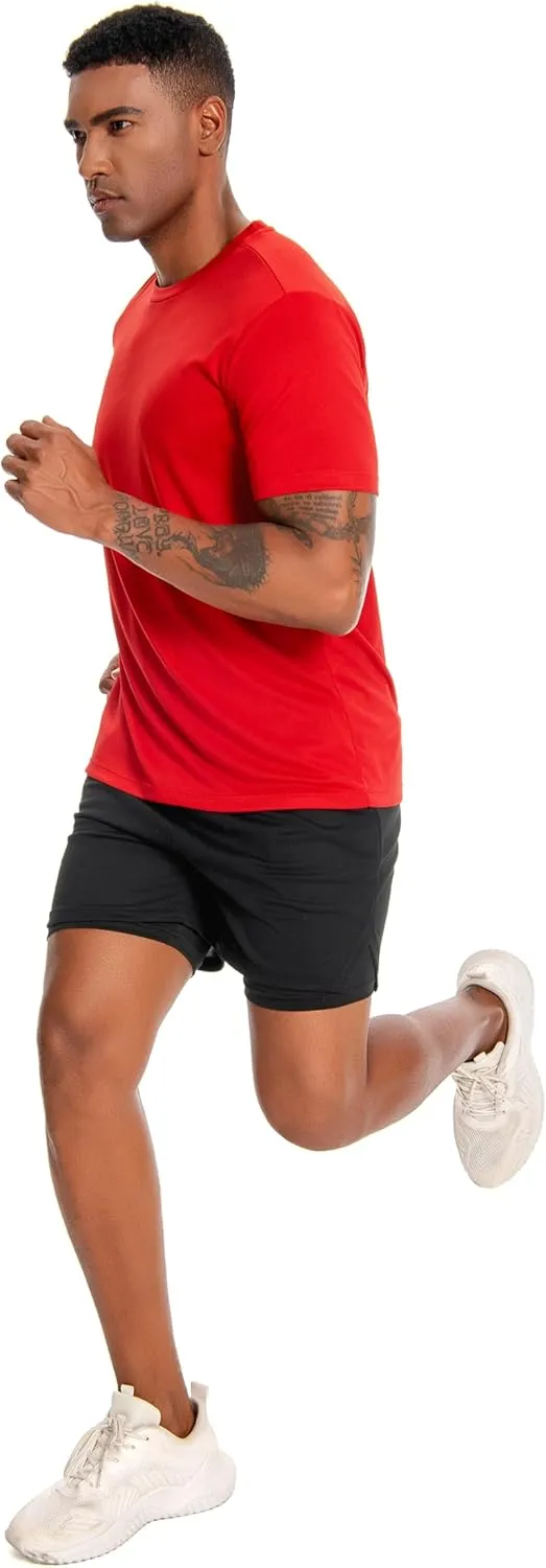 Nutria Workout Shirts for Men Quick Dry 3 Pack Short Sleeve Gym Athletic Running Tees Moisture Wicking Breathable Cool U18