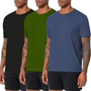 Nutria Workout Shirts for Men Quick Dry 3 Pack Short Sleeve Gym Athletic Running Tees Moisture Wicking Breathable Cool U18