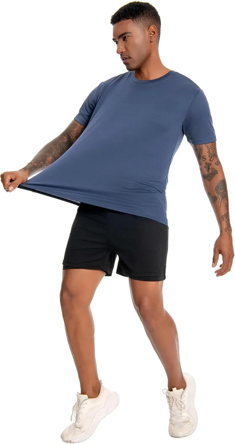 Nutria Workout Shirts for Men Quick Dry 3 Pack Short Sleeve Gym Athletic Running Tees Moisture Wicking Breathable Cool U18