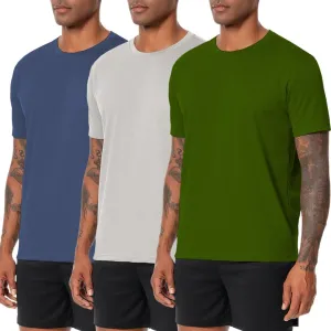 Nutria Workout Shirts for Men Quick Dry 3 Pack Short Sleeve Gym Athletic Running Tees Moisture Wicking Breathable Cool U18