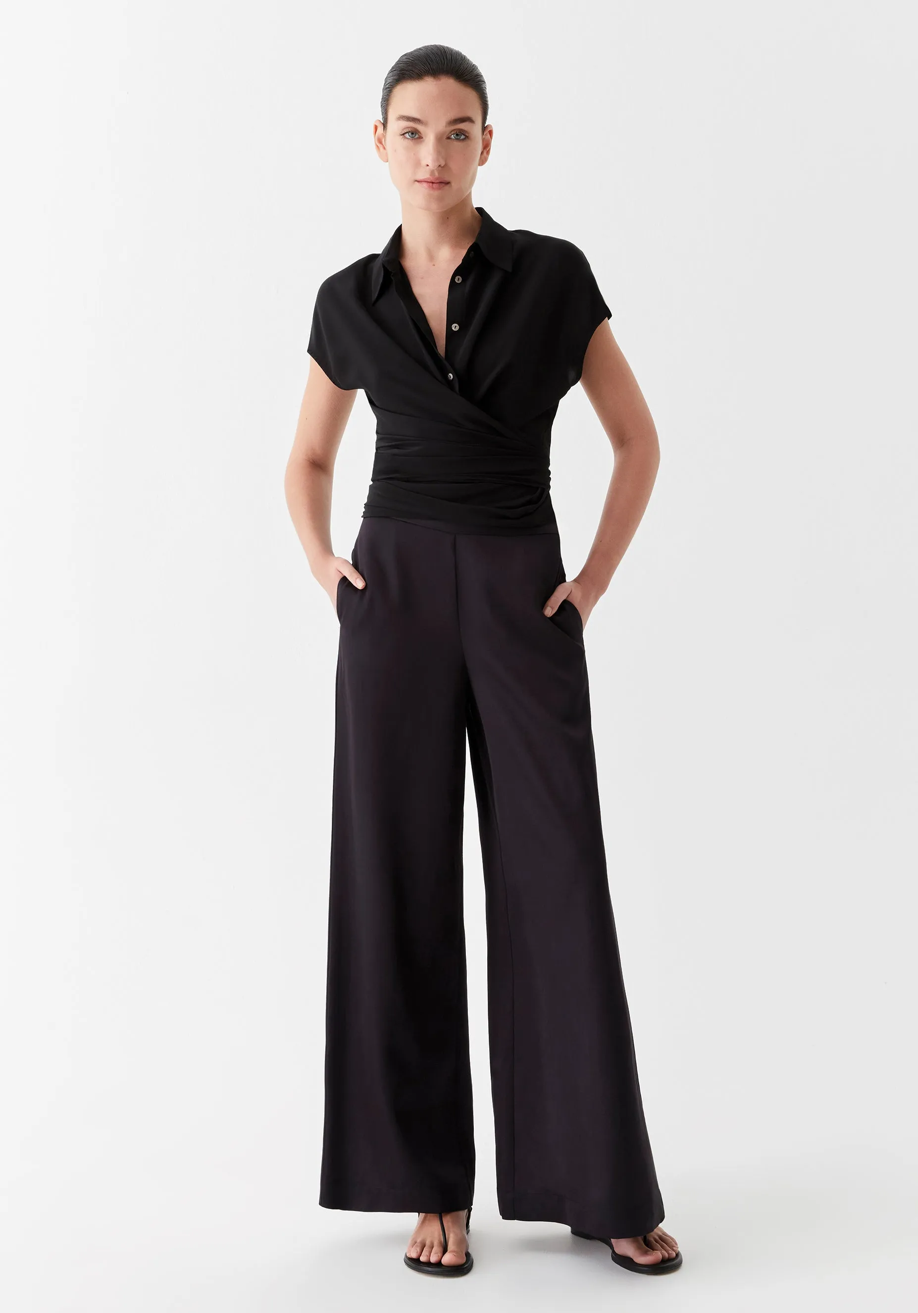 Olivia Silk Shirt_Black